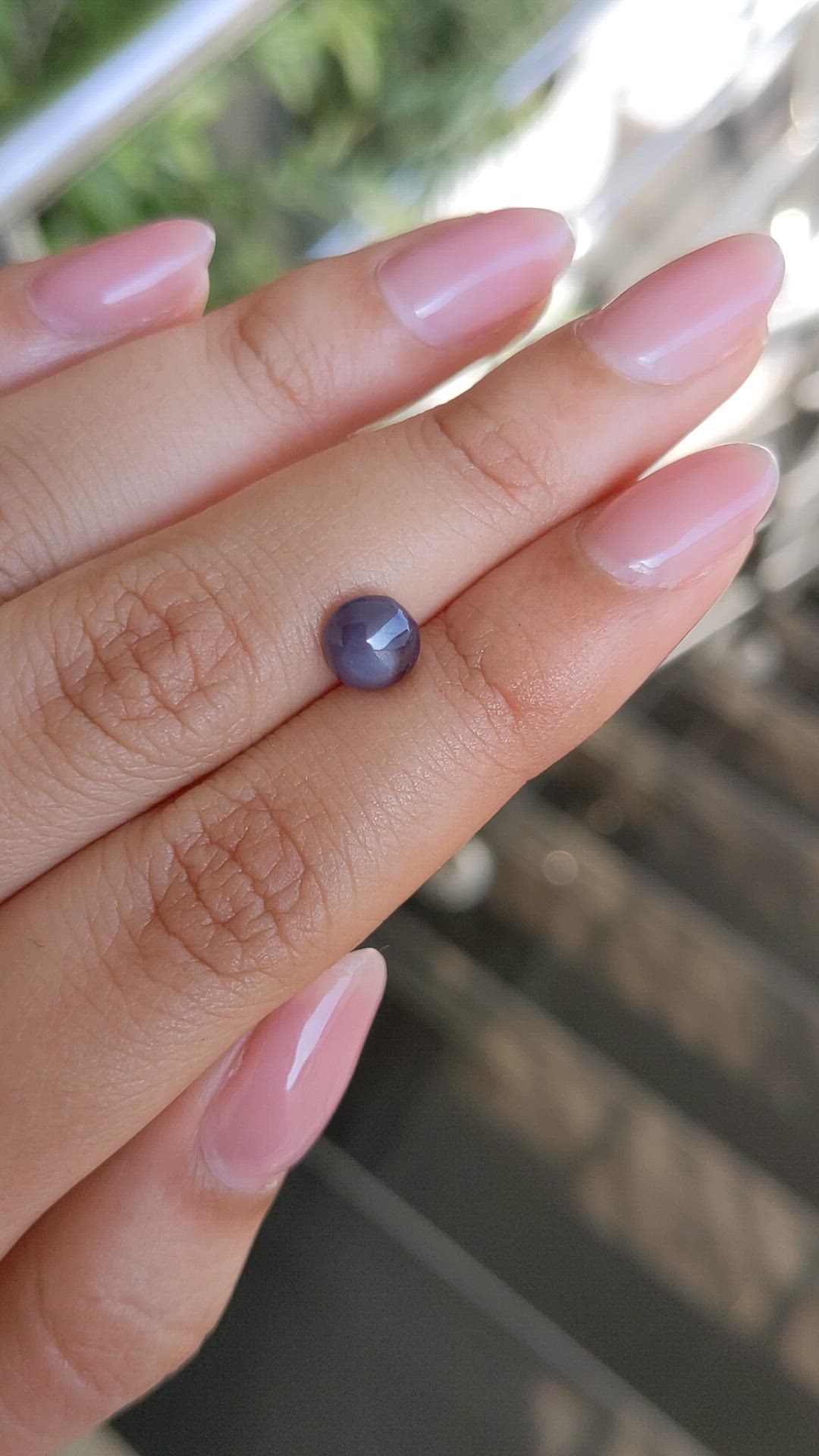 1.35 Ct. Purple Cabochon Star Spinel from Ceylon (Sri Lanka) Size Video
