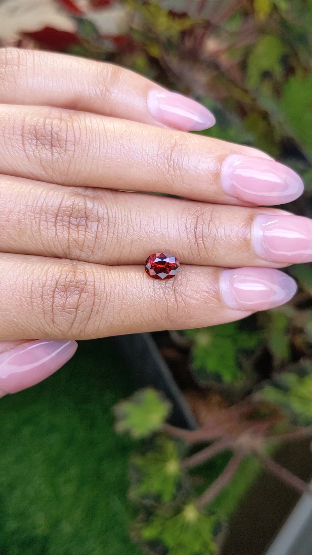 1.28 Ct. Reddish Orange Hessonite Garnet from Madagascar Size Video