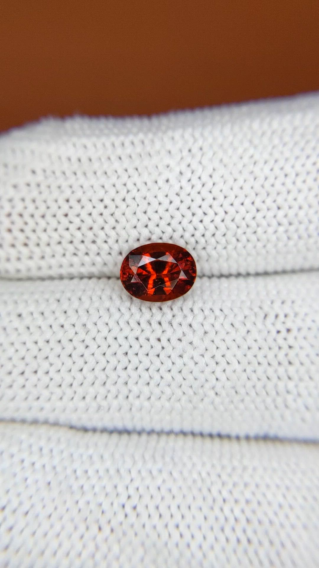 1.28 Ct. Reddish Orange Hessonite Garnet from Madagascar Size Video