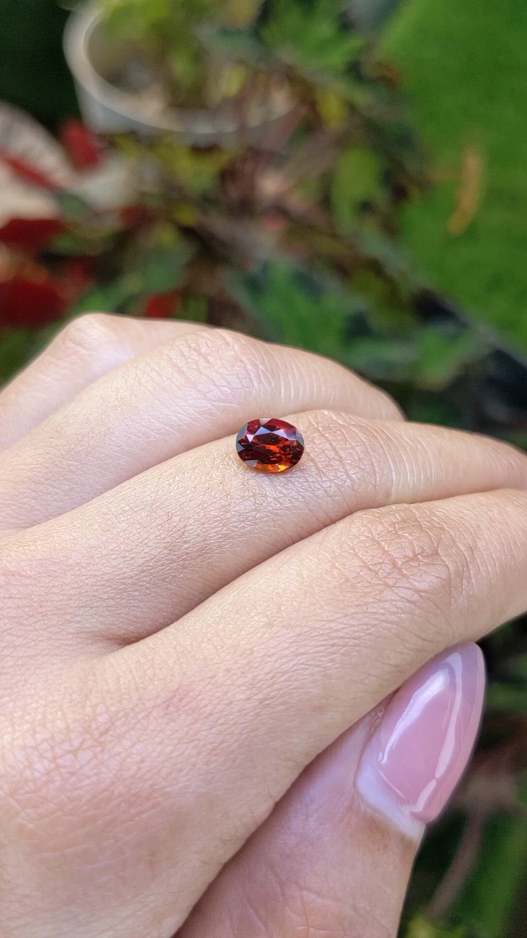 1.28 Ct. Reddish Orange Hessonite Garnet from Madagascar Size Video