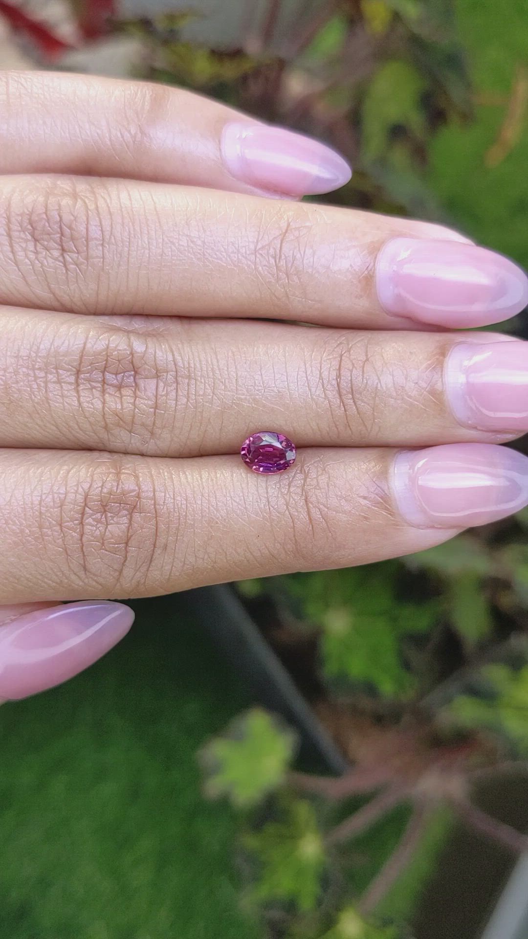0.82 Ct. Pinkish Purple Garnet from Ceylon (Sri Lanka) Size Video