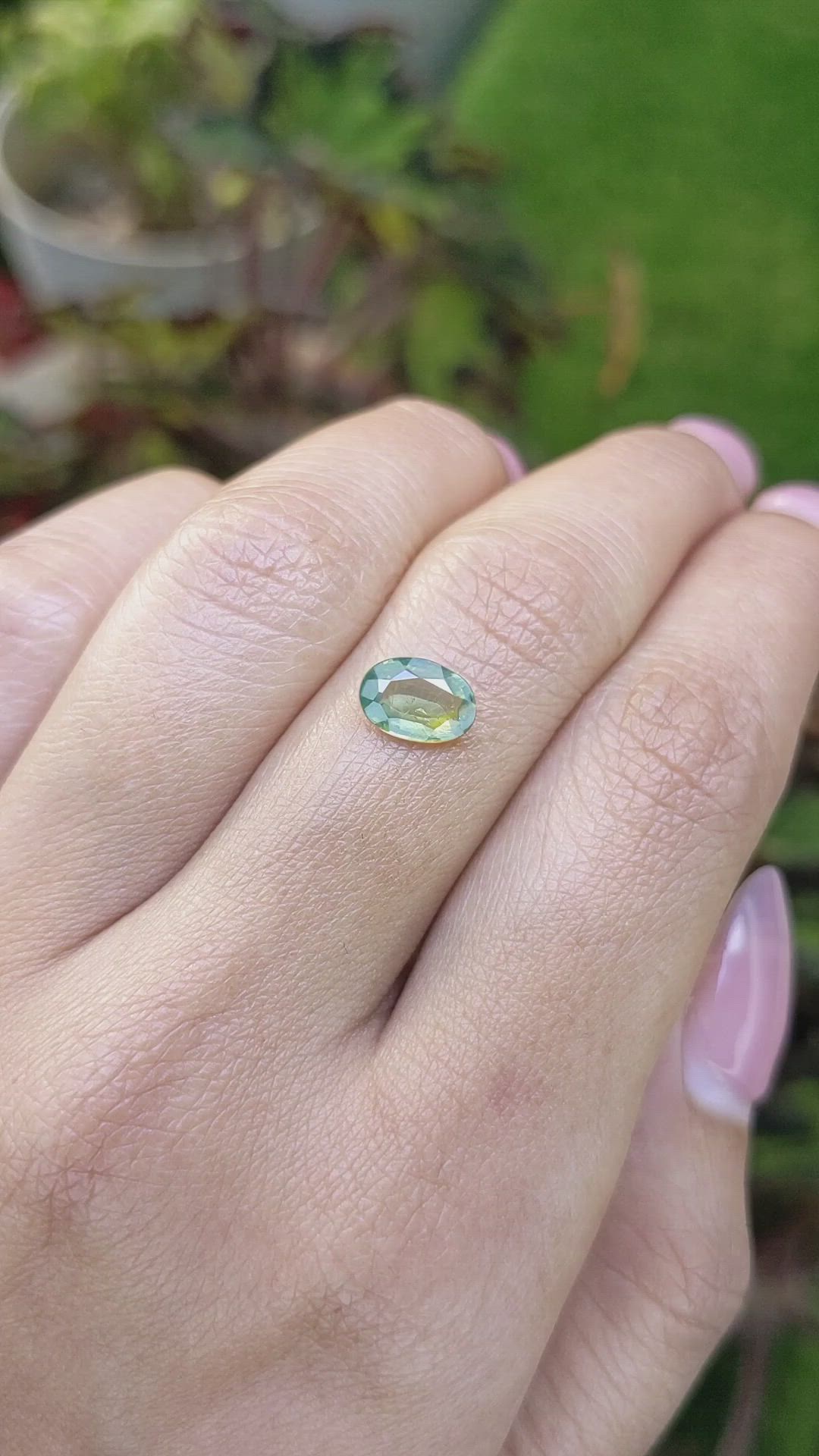 1.39 Ct. Yellowish Green Zircon from Ceylon (Sri Lanka) Size Video