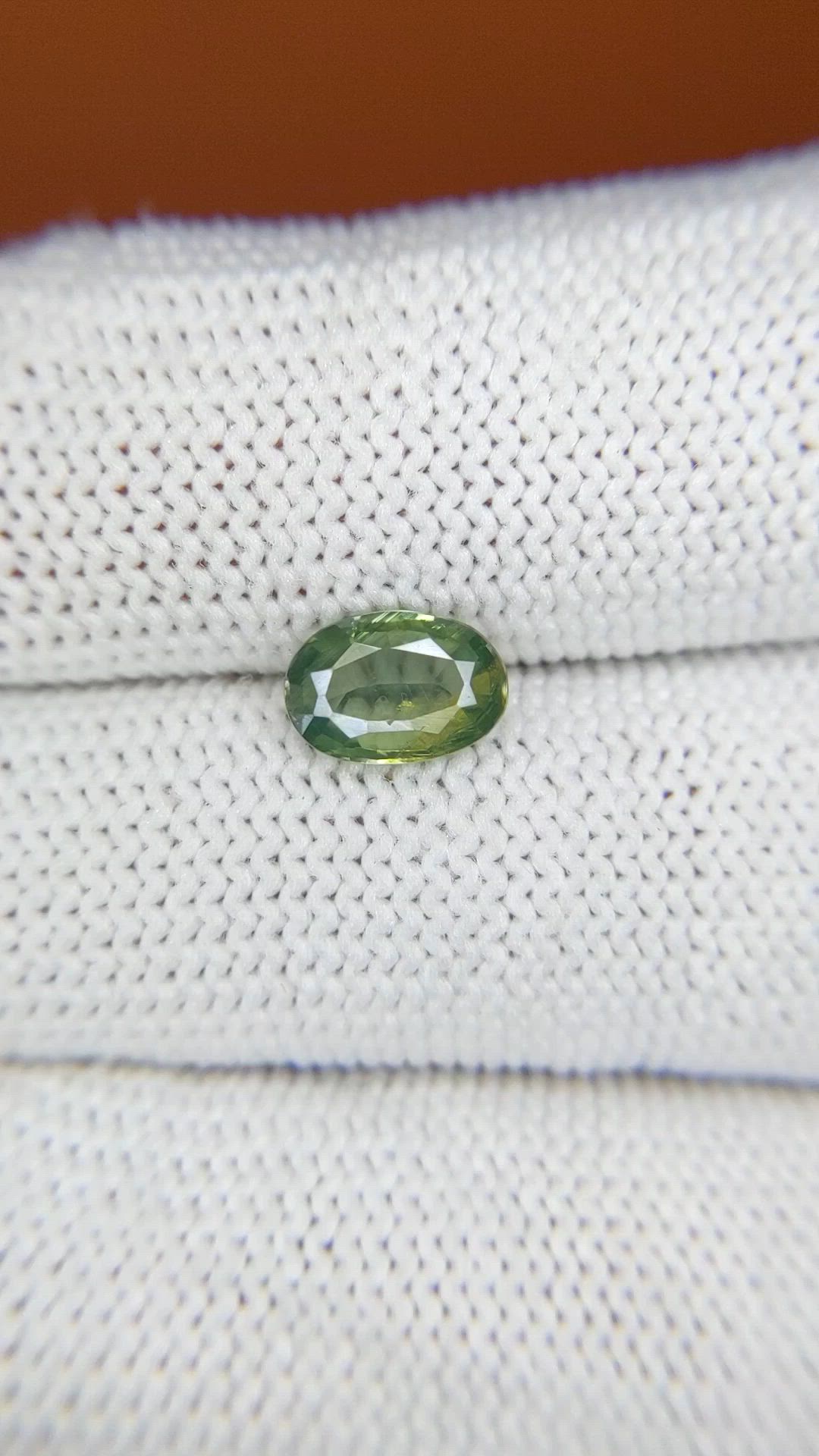 1.39 Ct. Yellowish Green Zircon from Ceylon (Sri Lanka) Size Video
