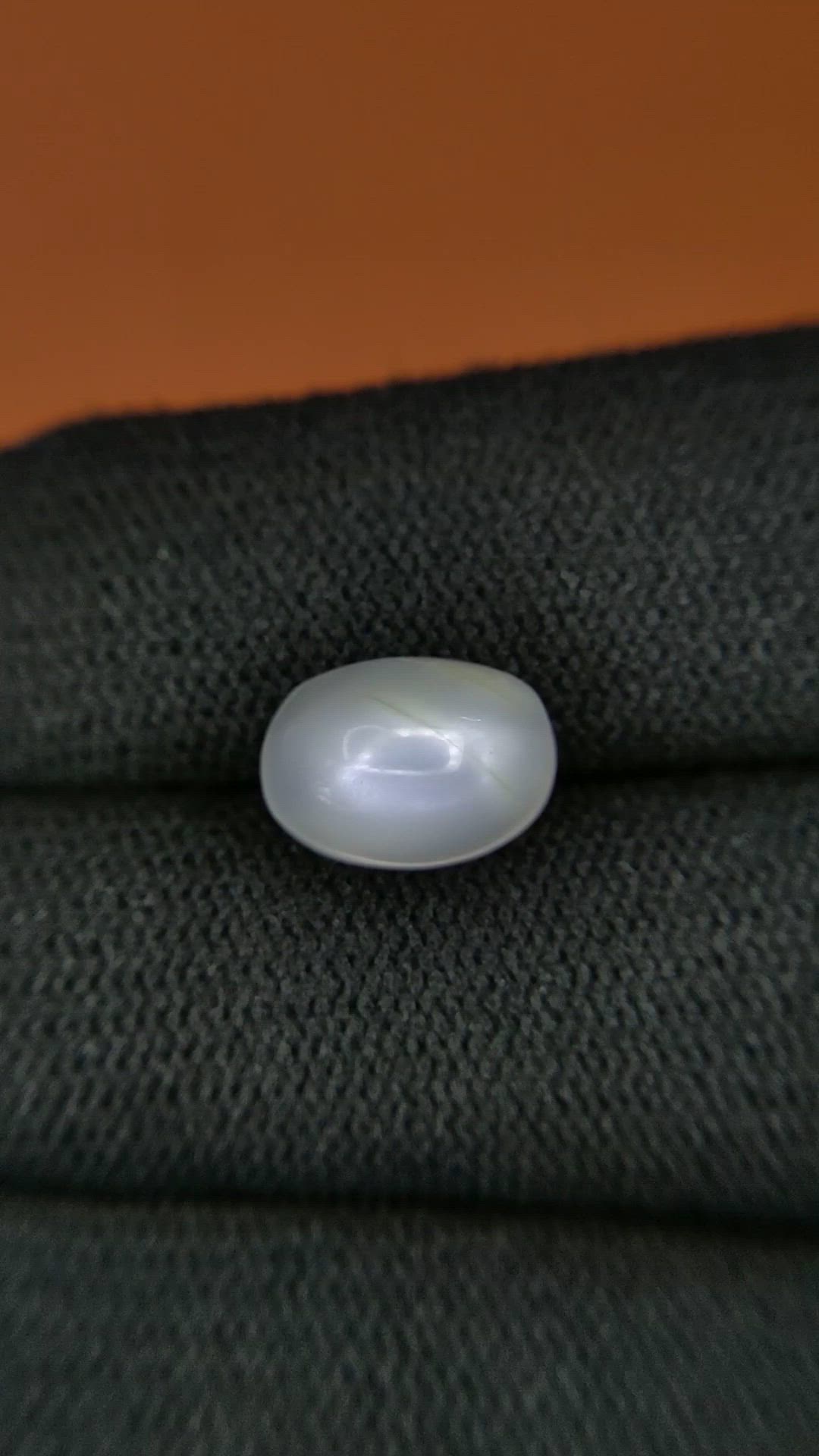 4.29 Ct. White Cabochon Moonstone from Ceylon (Sri Lanka) Size Video