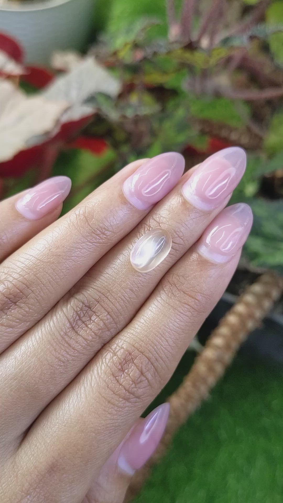 3.51 Ct. Peach Cabochon Moonstone from Ceylon (Sri Lanka) Size Video