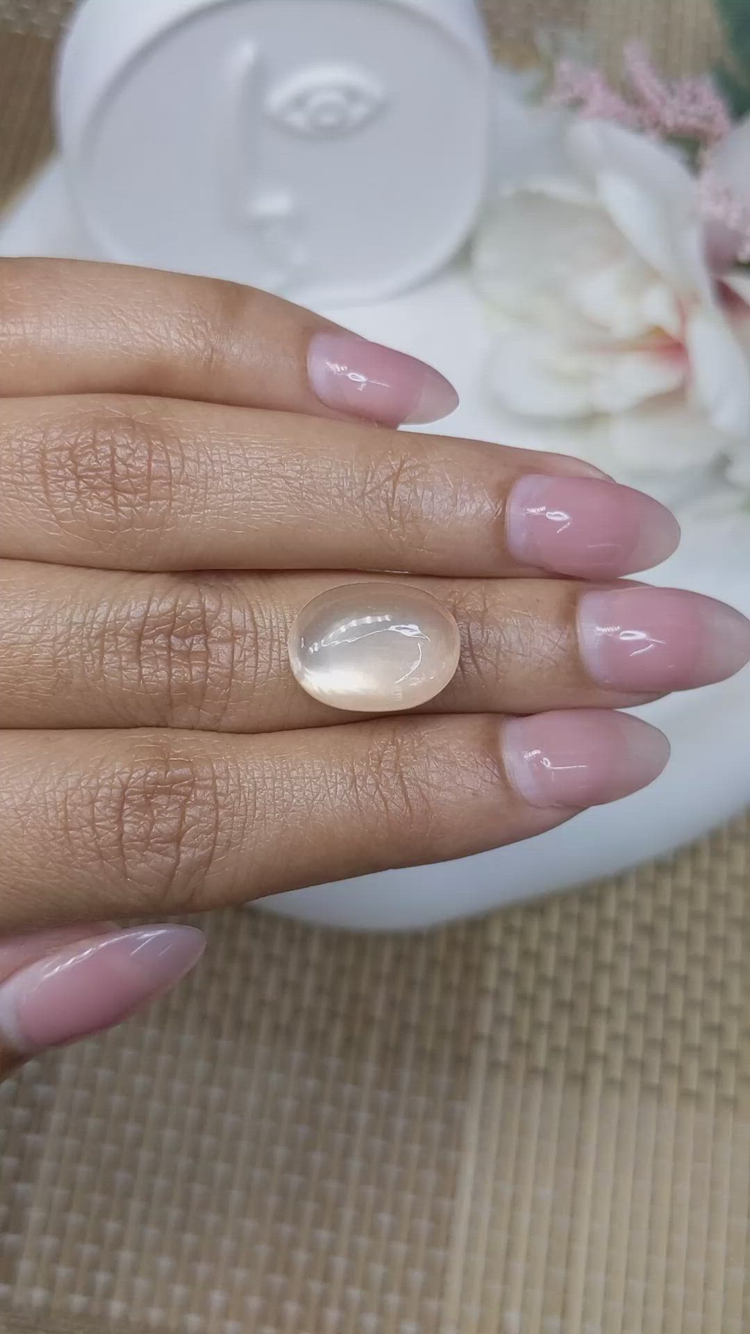 8.01 Ct. Brown Cabochon Moonstone from Ceylon (Sri Lanka) Size Video