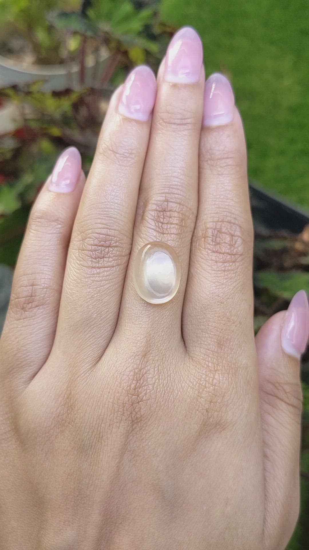 8.01 Ct. Brown Cabochon Moonstone from Ceylon (Sri Lanka) Size Video