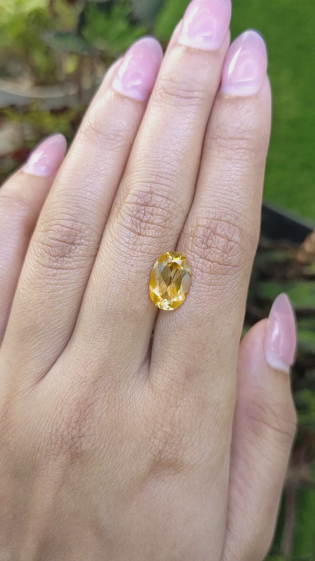 3.06 Ct. Orangish Yellow Citrine from Ceylon (Sri Lanka) Size Video