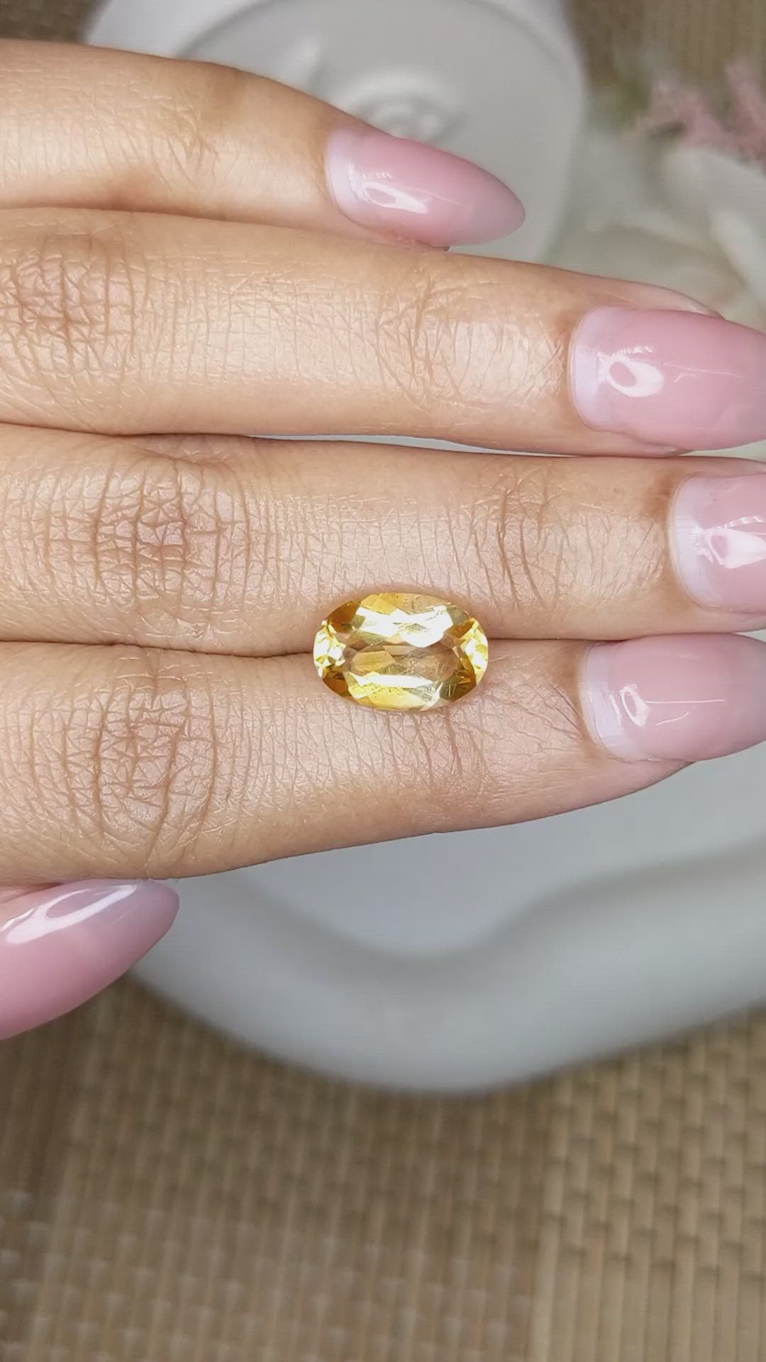 3.06 Ct. Orangish Yellow Citrine from Ceylon (Sri Lanka) Size Video
