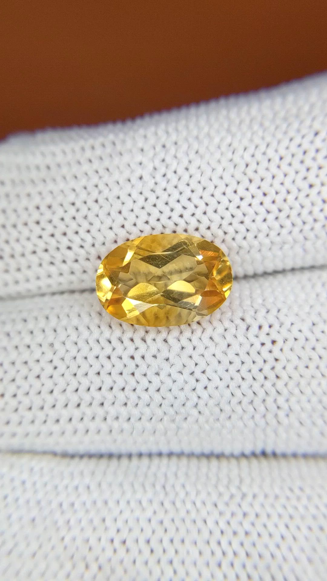 3.06 Ct. Orangish Yellow Citrine from Ceylon (Sri Lanka) Size Video