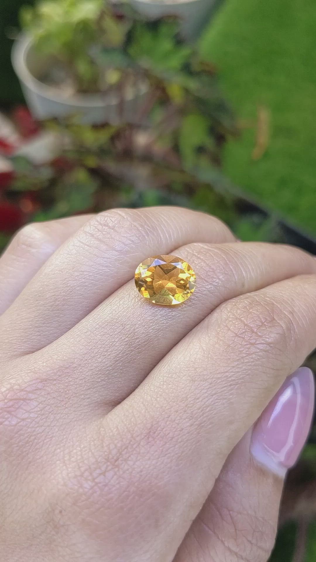 3.10 Ct. Yellow Citrine from Ceylon (Sri Lanka) Size Video