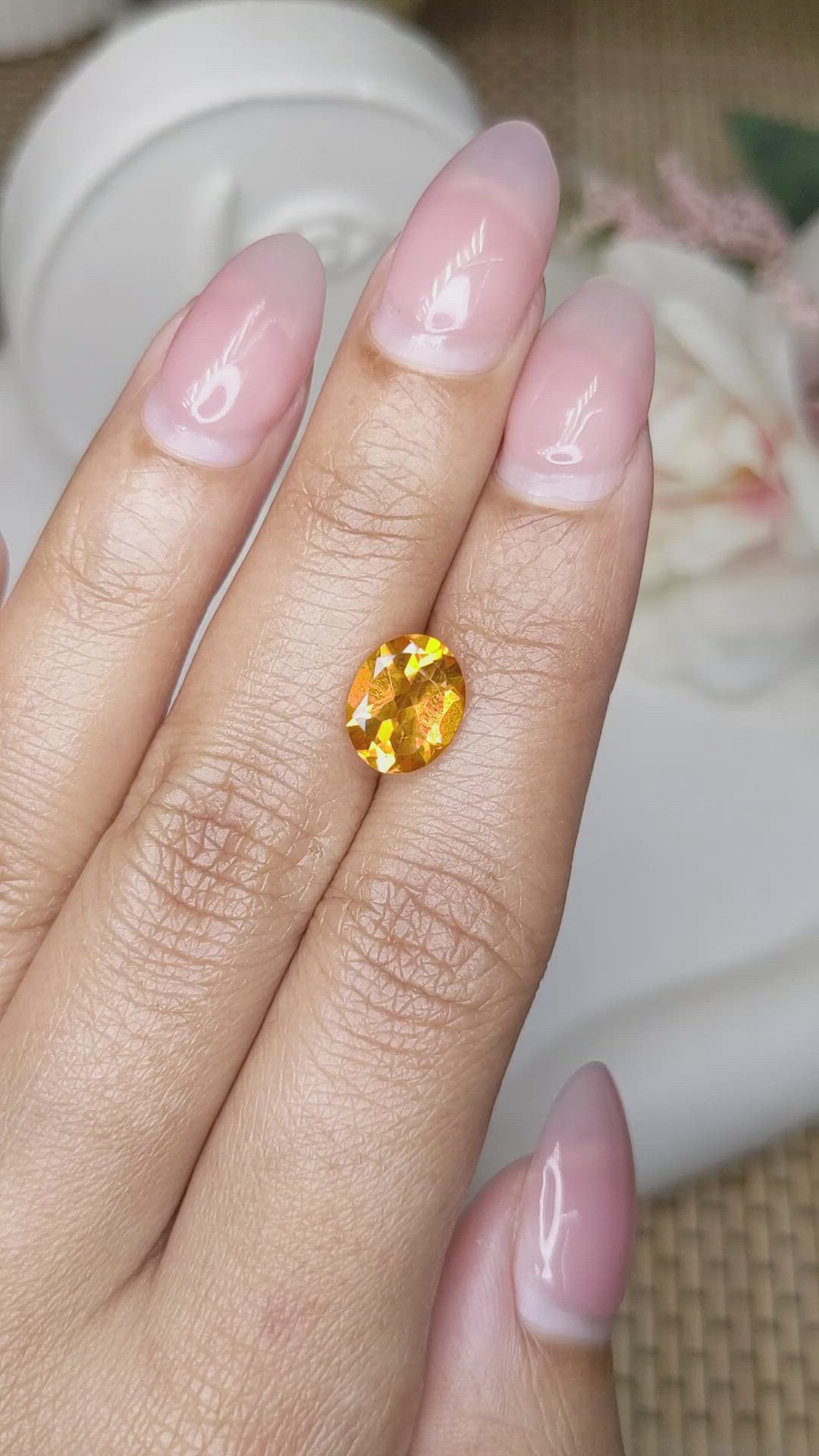 1.93 Ct. Yellowish Orange Citrine from Ceylon (Sri Lanka) Size Video