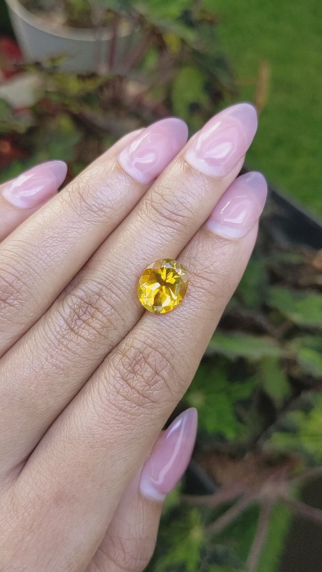 3.31 Ct. Orangish Yellow Citrine from Ceylon (Sri Lanka) Size Video