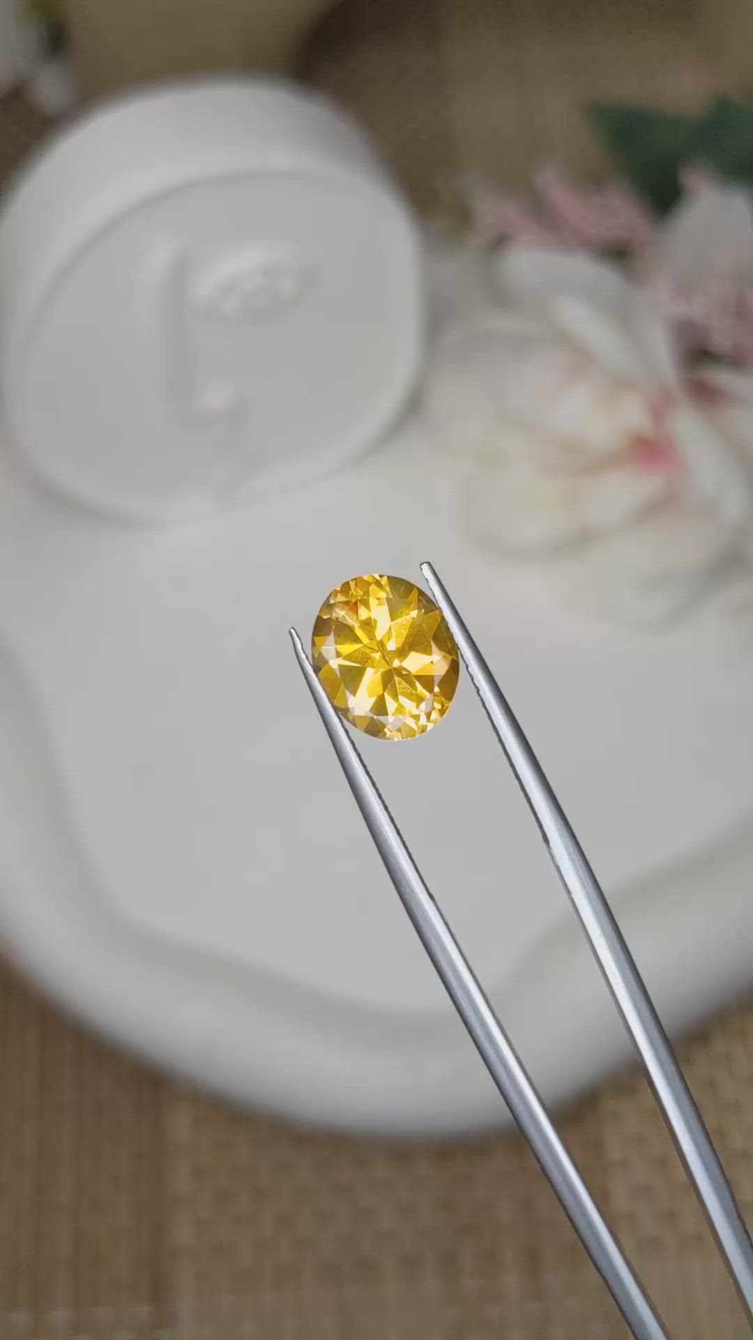 3.31 Ct. Orangish Yellow Citrine from Ceylon (Sri Lanka) Size Video