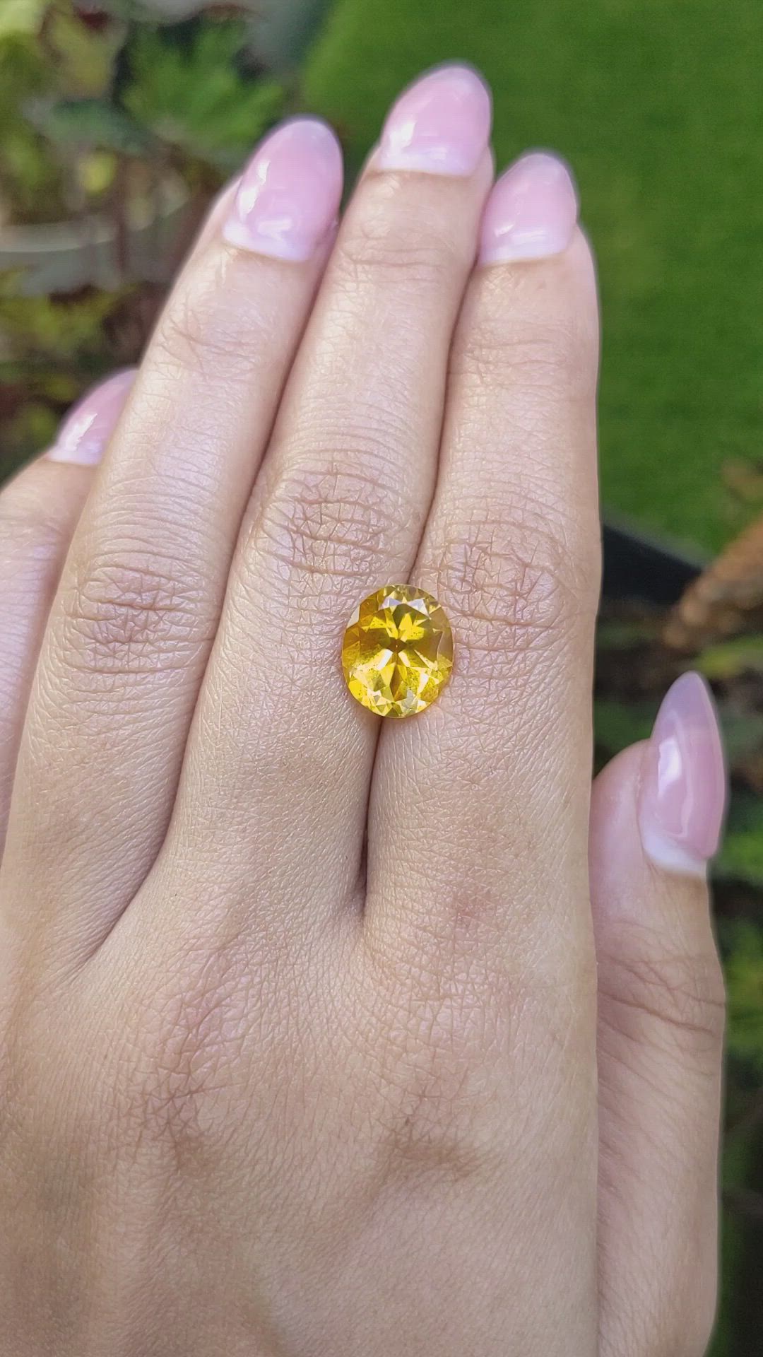 3.31 Ct. Orangish Yellow Citrine from Ceylon (Sri Lanka) Size Video