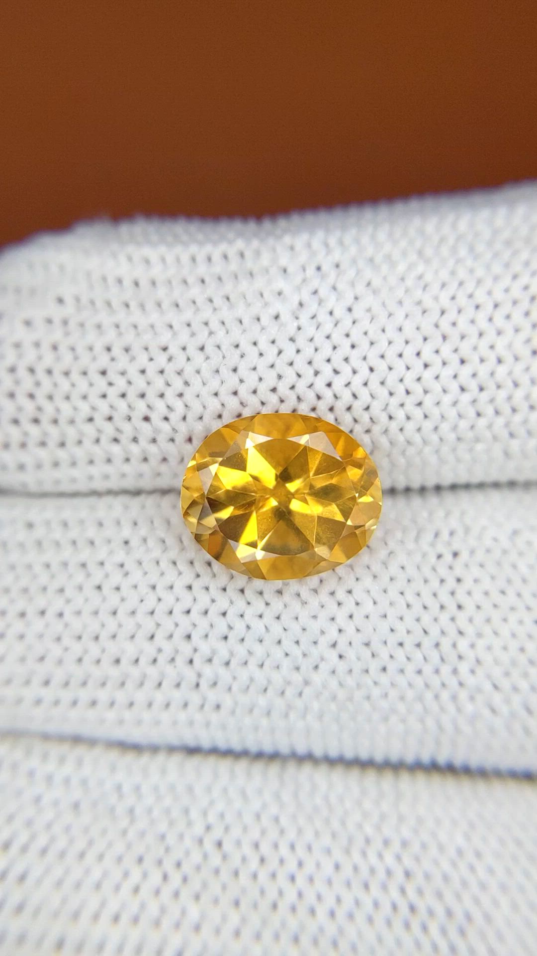 3.31 Ct. Orangish Yellow Citrine from Ceylon (Sri Lanka) Size Video