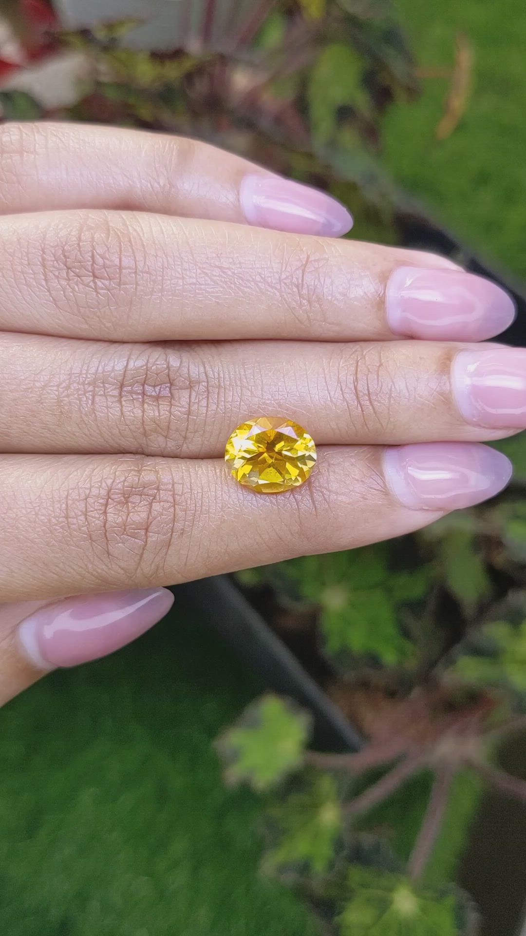 3.31 Ct. Orangish Yellow Citrine from Ceylon (Sri Lanka) Size Video