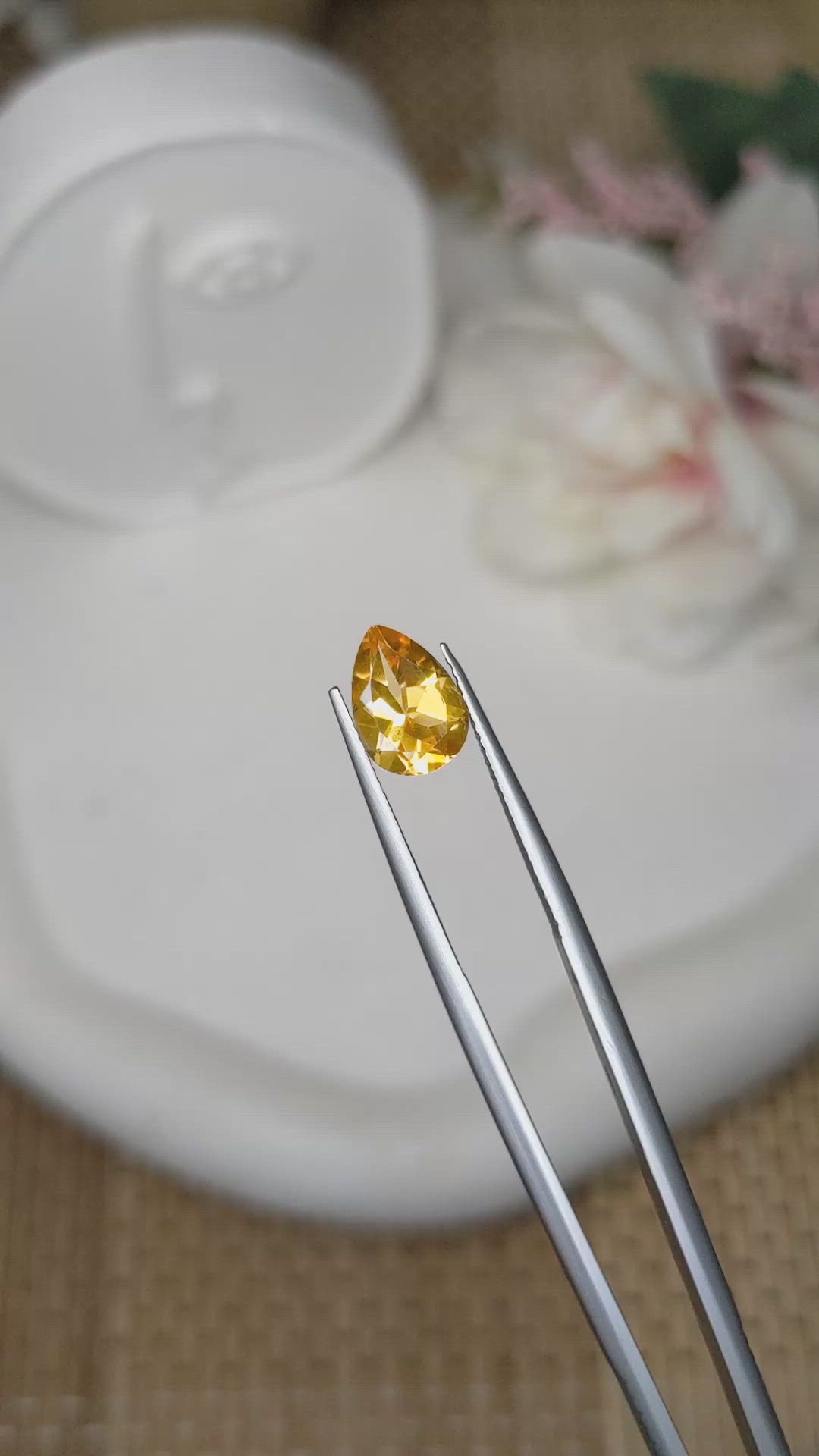 1.83 Ct. Yellowish Orange Citrine from Ceylon (Sri Lanka) Size Video