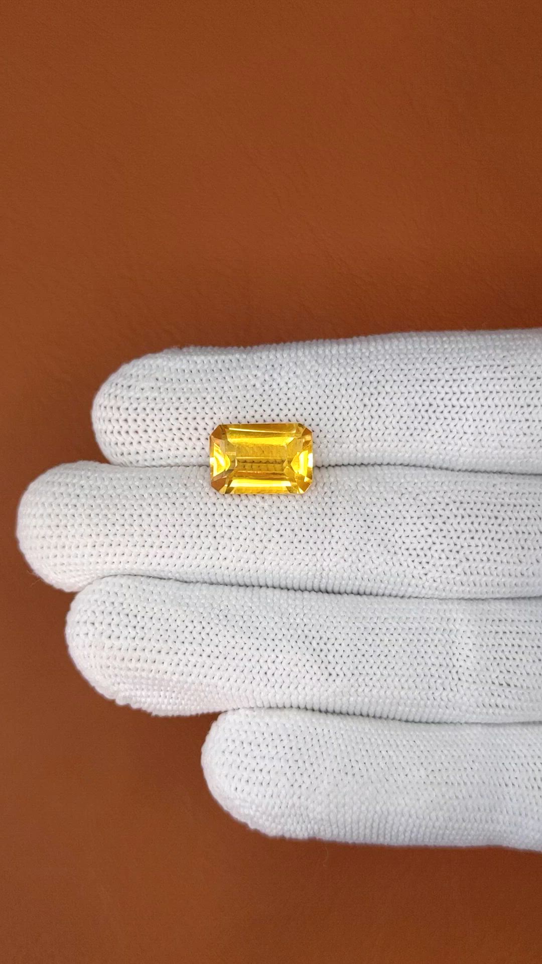 5.00 Ct. Orangish Yellow Citrine from Ceylon (Sri Lanka) Size Video