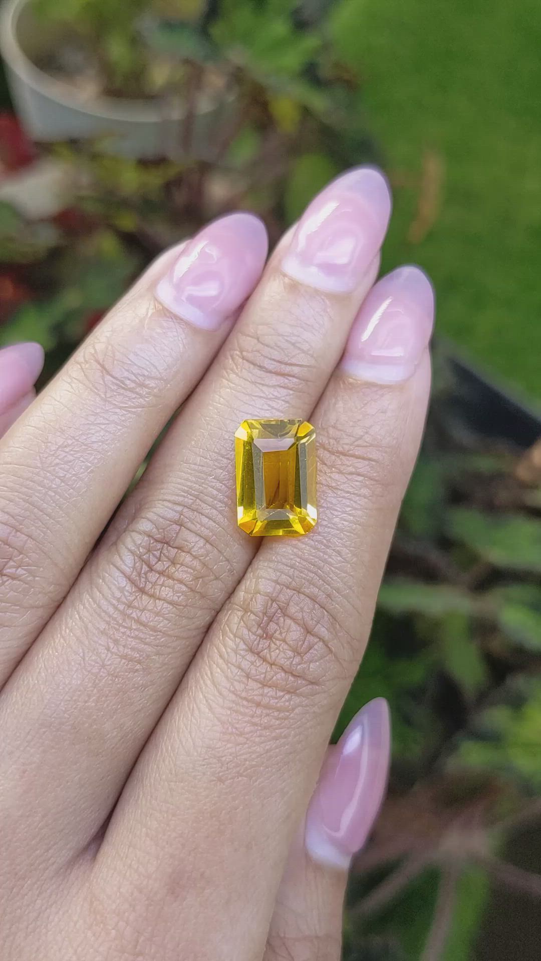 5.00 Ct. Orangish Yellow Citrine from Ceylon (Sri Lanka) Size Video