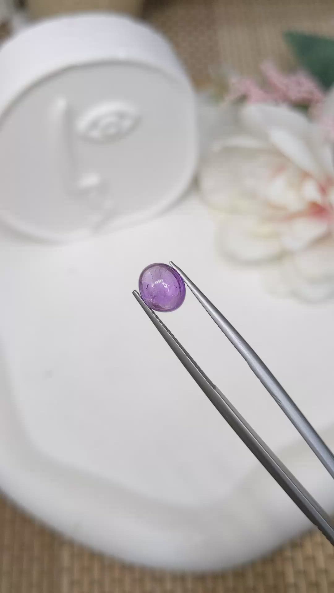 1.93 Ct. Purple Cabochon Amethyst from Ceylon (Sri Lanka) Size Video