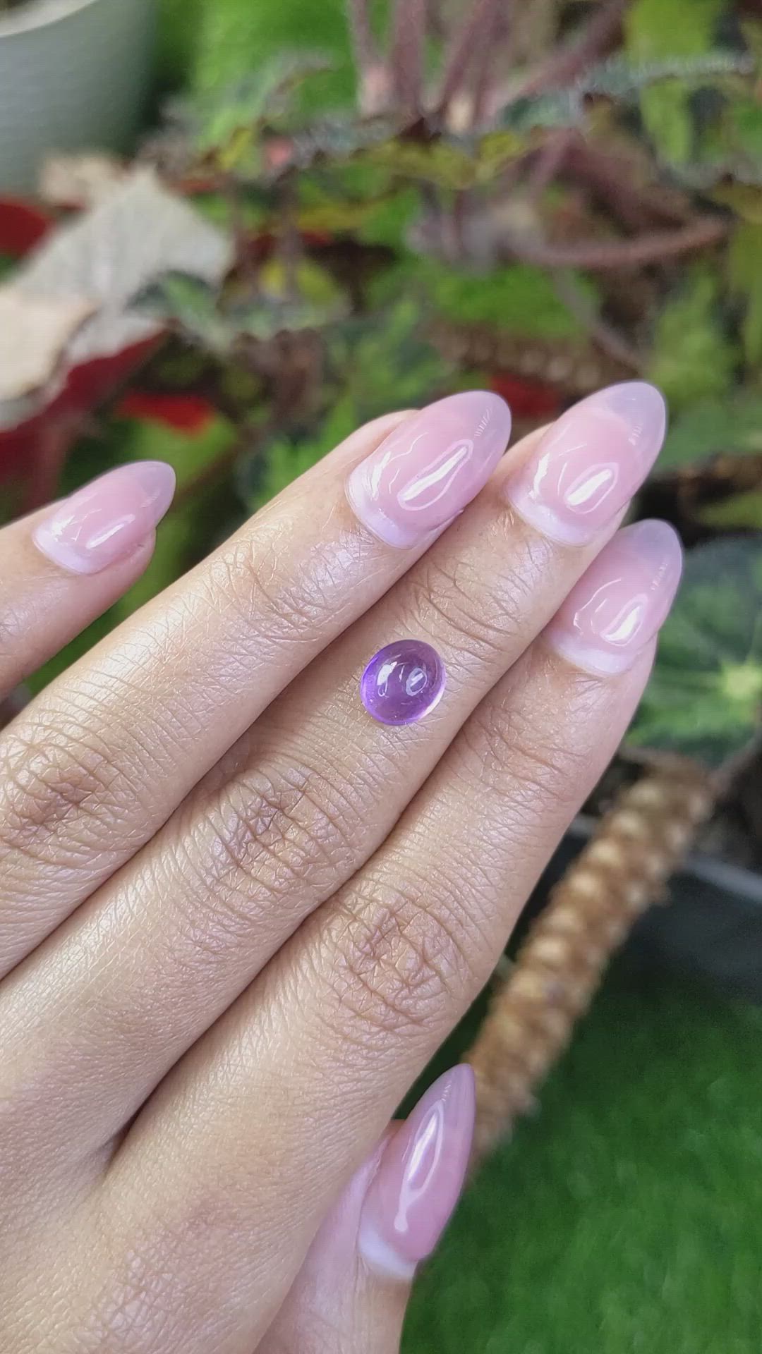 1.93 Ct. Purple Cabochon Amethyst from Ceylon (Sri Lanka) Size Video