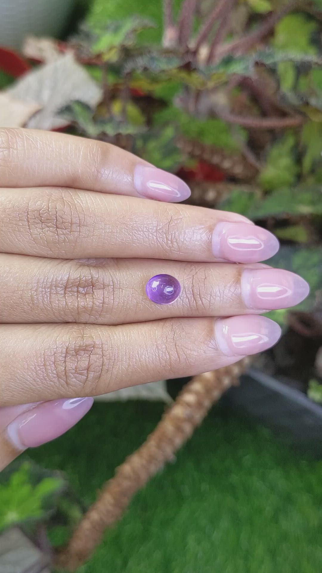 1.93 Ct. Purple Cabochon Amethyst from Ceylon (Sri Lanka) Size Video