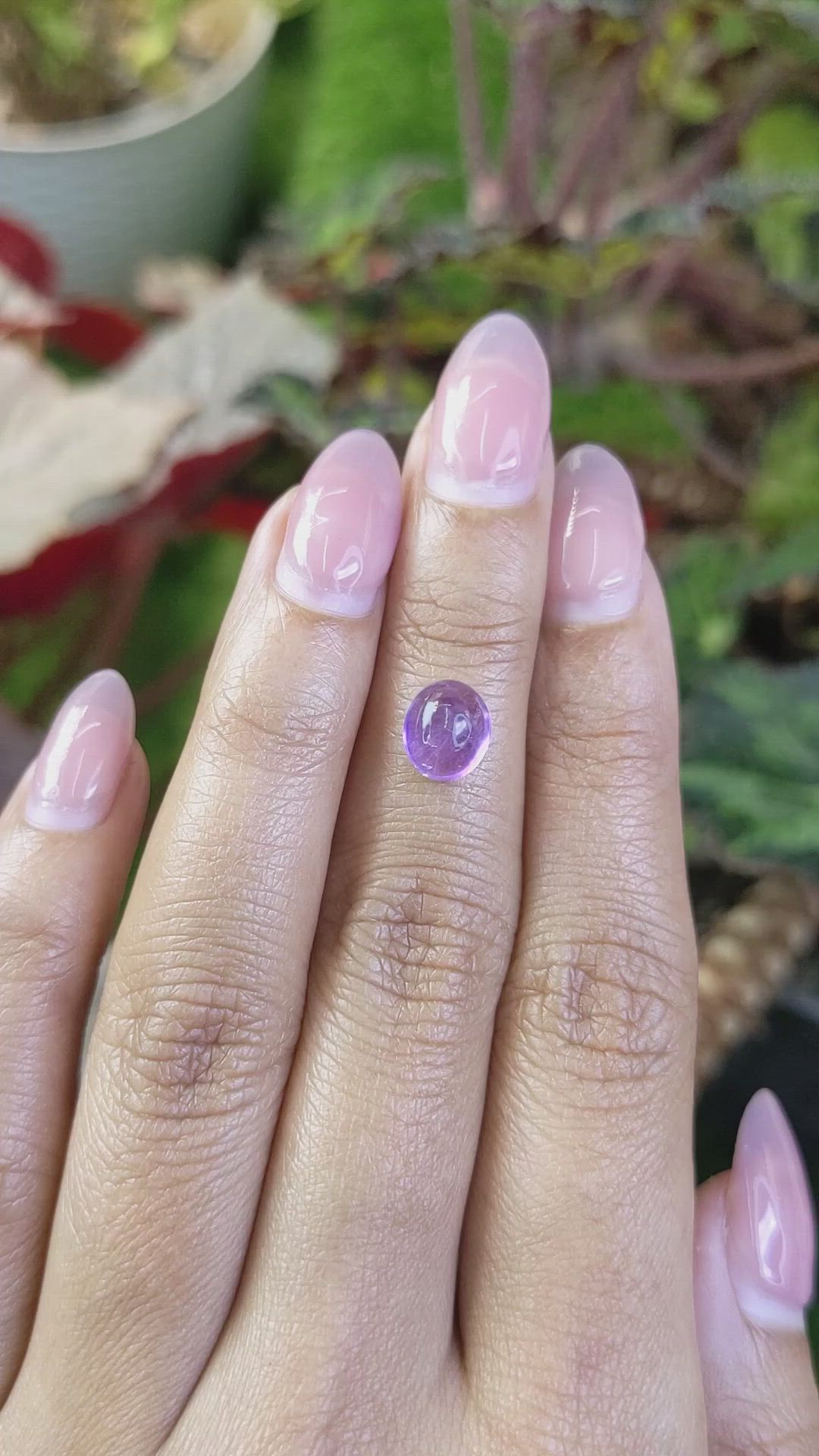 1.93 Ct. Purple Cabochon Amethyst from Ceylon (Sri Lanka) Size Video