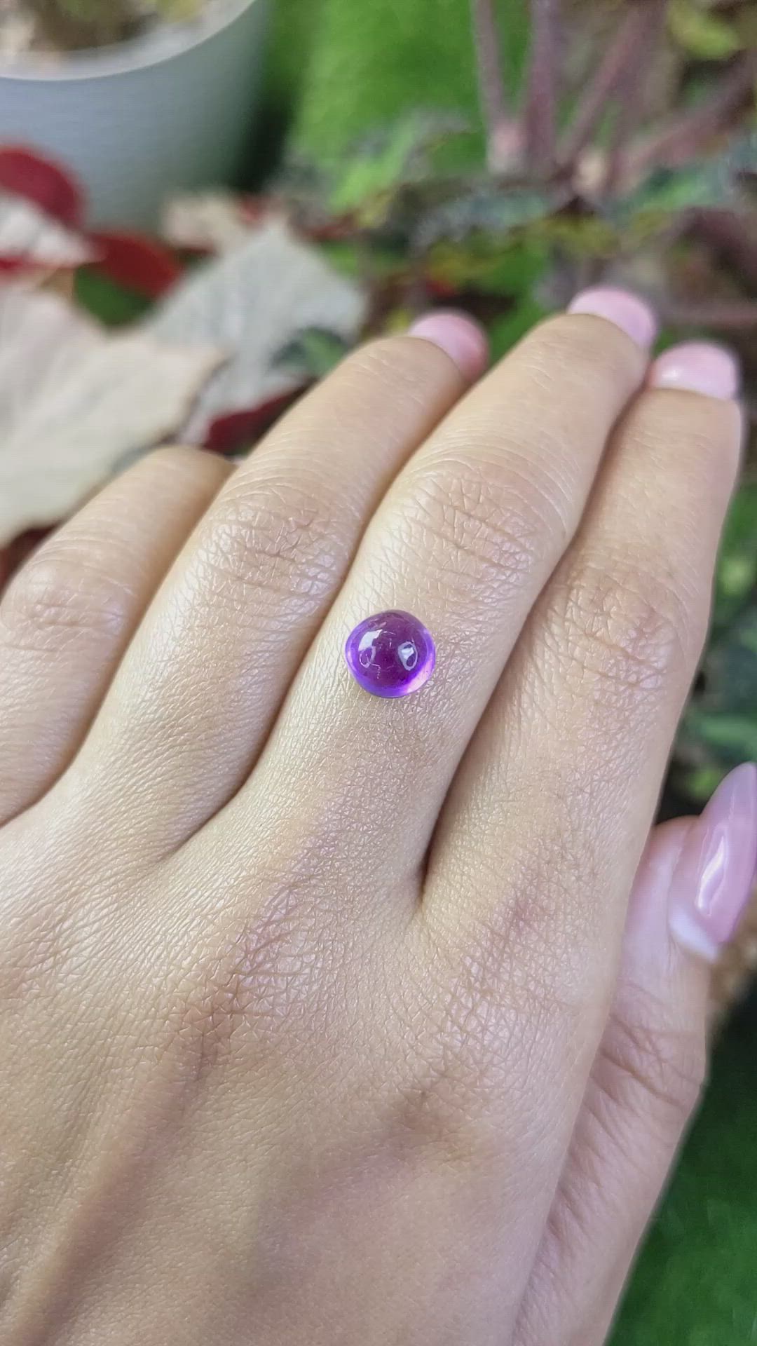 1.92 Ct. Purple Cabochon Amethyst from Ceylon (Sri Lanka) Size Video