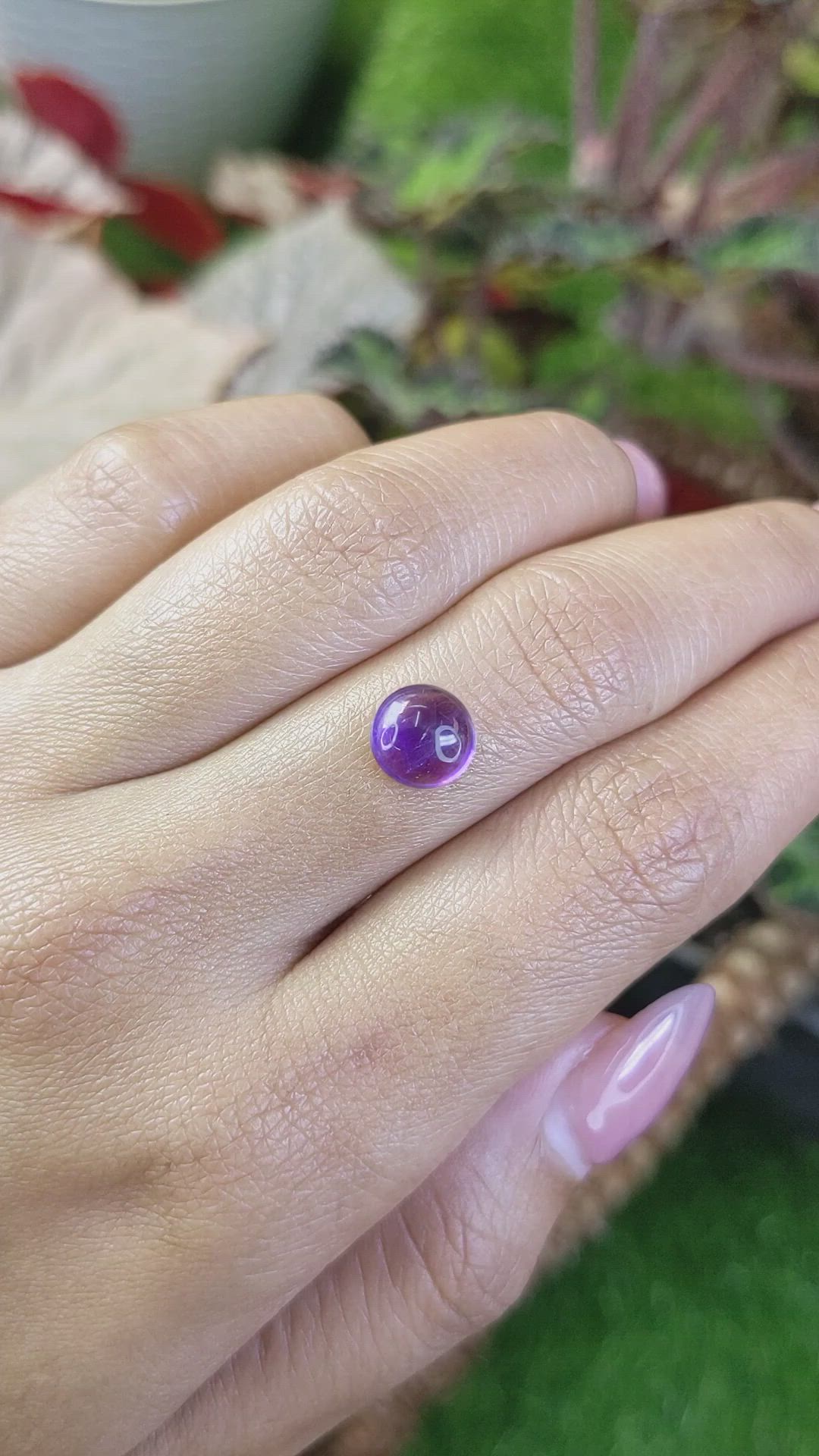 1.83 Ct. Purple Cabochon Amethyst from Ceylon (Sri Lanka) Size Video