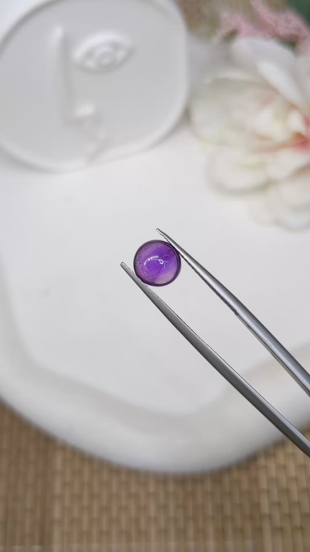 1.83 Ct. Purple Cabochon Amethyst from Ceylon (Sri Lanka) Size Video