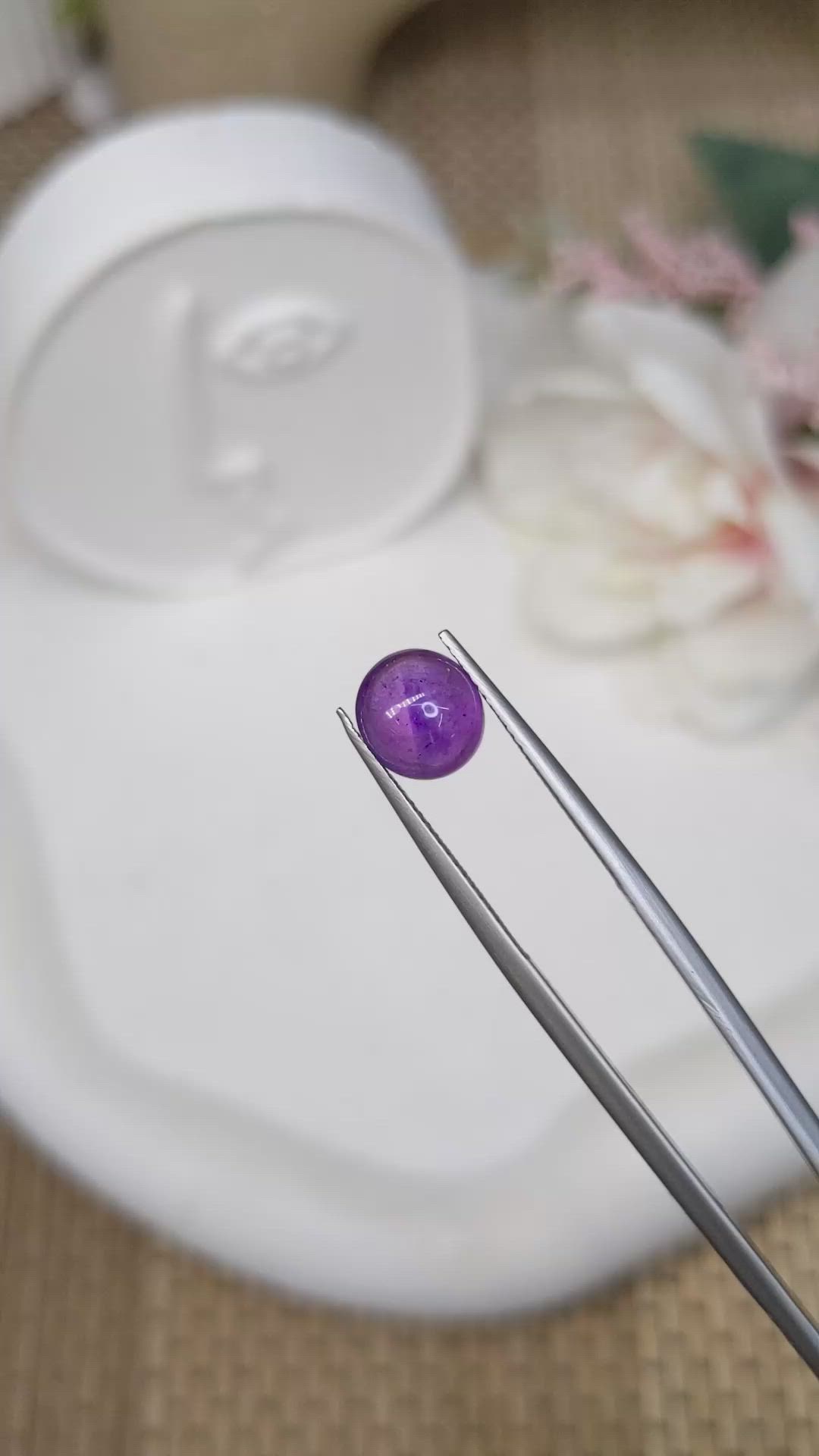 2.21 Ct. Purple Cabochon Amethyst from Ceylon (Sri Lanka) Size Video