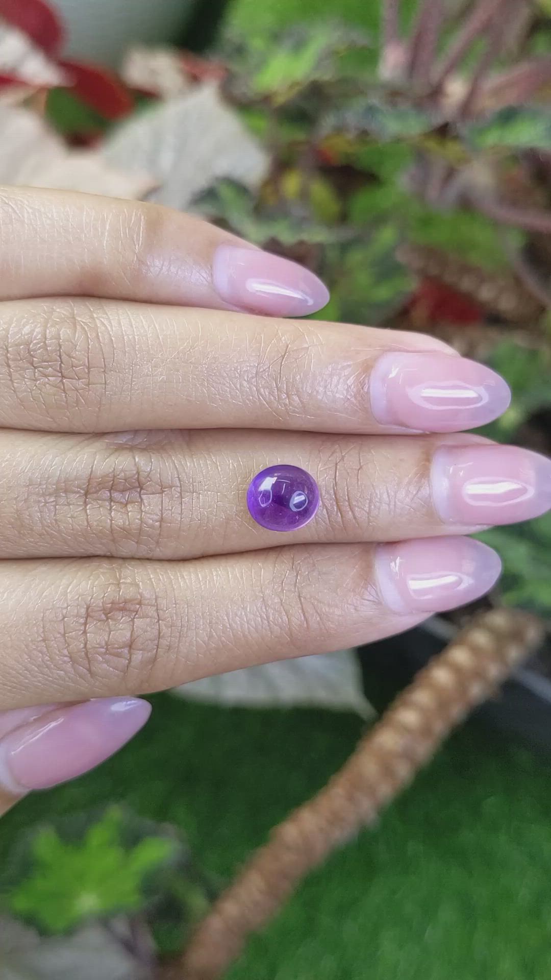 2.21 Ct. Purple Cabochon Amethyst from Ceylon (Sri Lanka) Size Video
