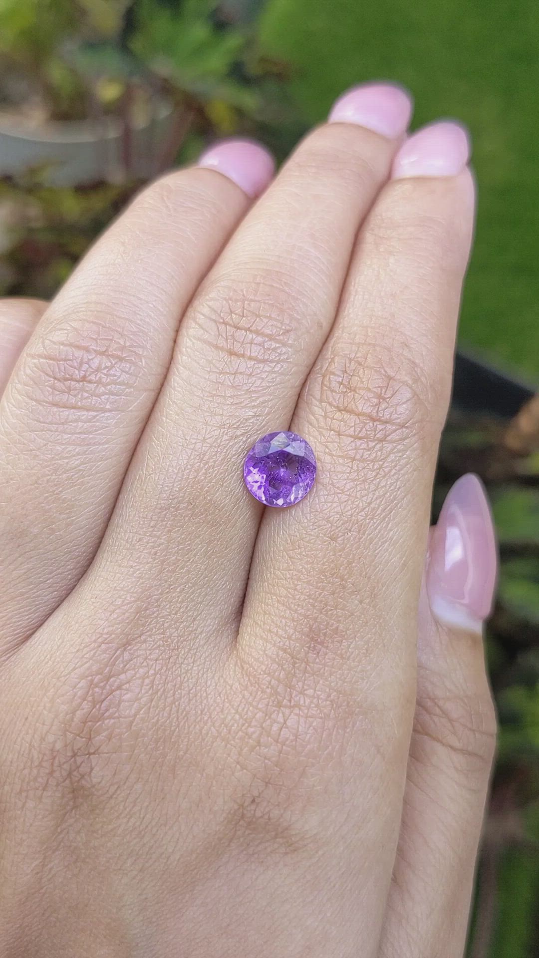 1.62 Ct. Purple Amethyst from Ceylon (Sri Lanka) Size Video