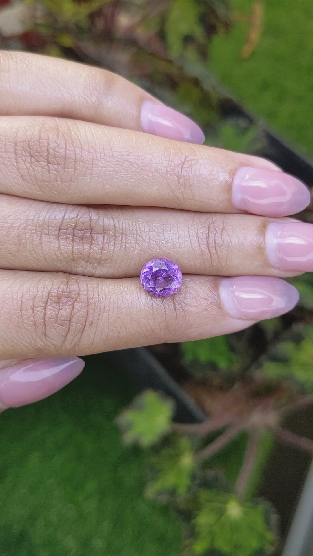 1.62 Ct. Purple Amethyst from Ceylon (Sri Lanka) Size Video