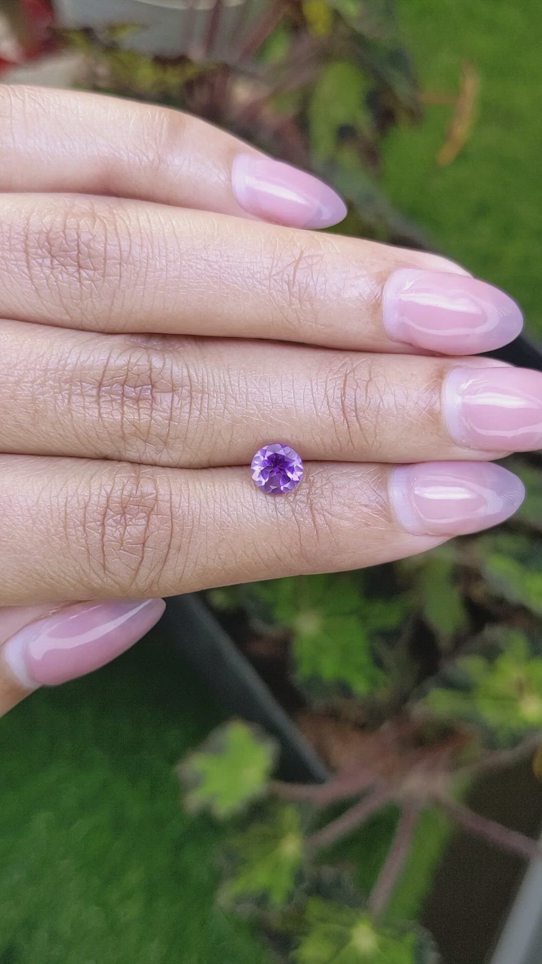 0.80 Ct. Purple Amethyst from Ceylon (Sri Lanka) Size Video