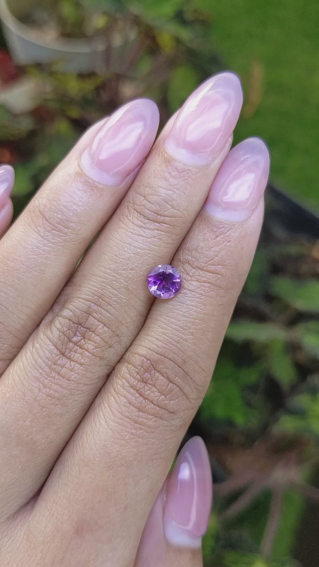0.80 Ct. Purple Amethyst from Ceylon (Sri Lanka) Size Video