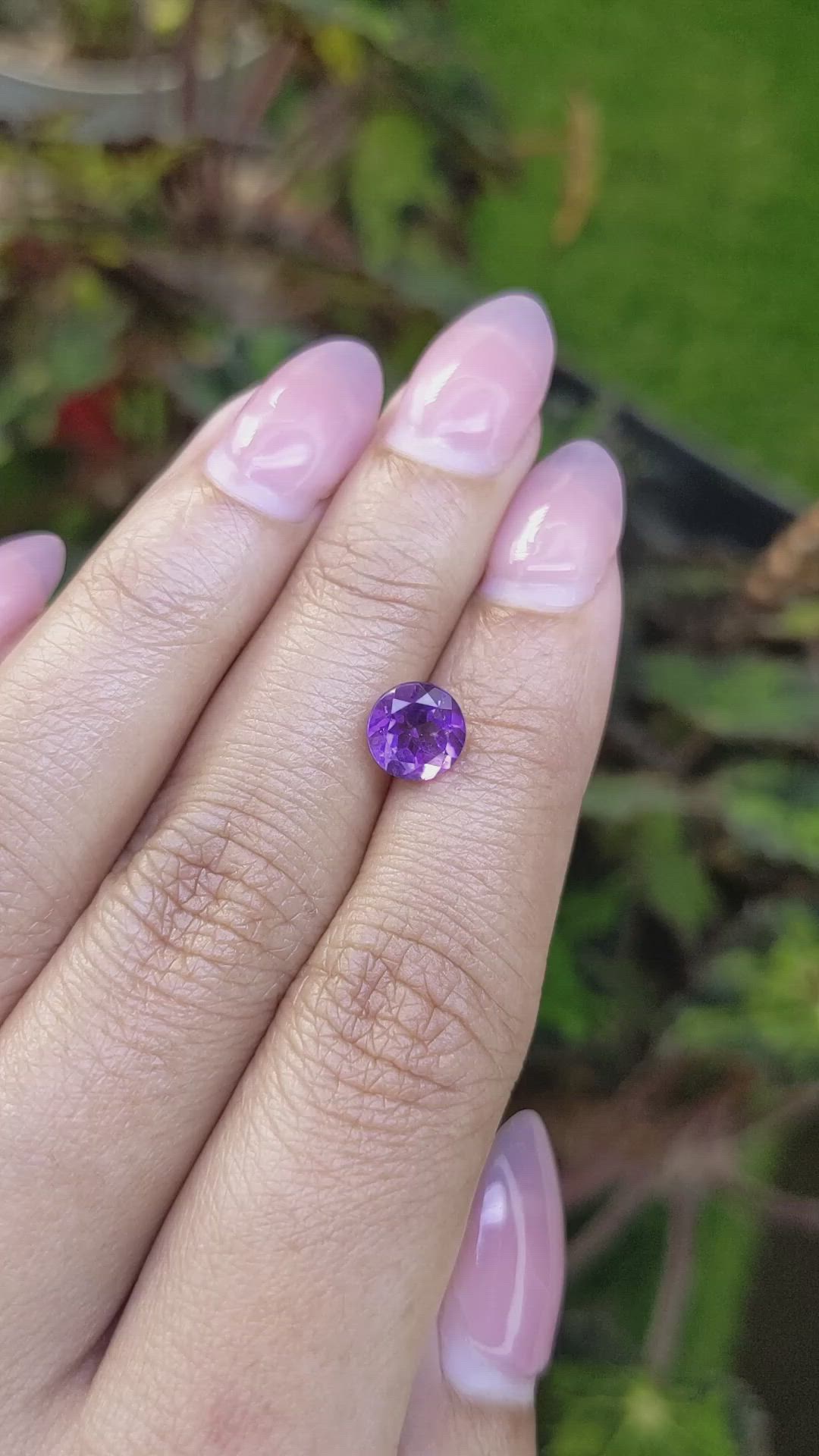 1.30 Ct. Purple Amethyst from Ceylon (Sri Lanka) Size Video
