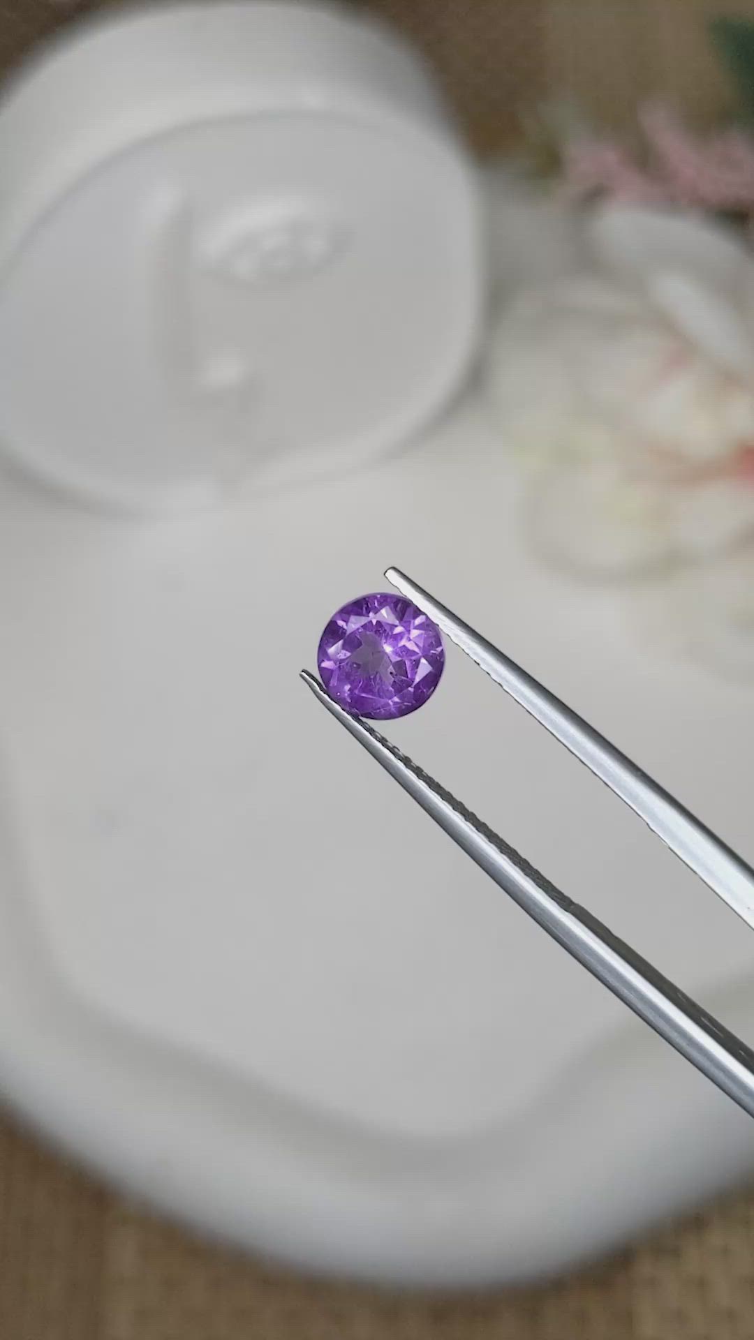 1.30 Ct. Purple Amethyst from Ceylon (Sri Lanka) Size Video