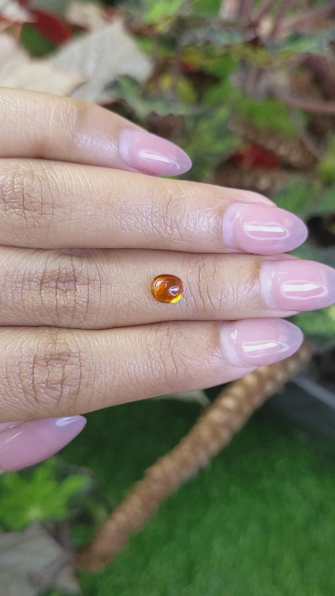 0.96 Ct. Orange Cabochon Hessonite Garnet from Madagascar Size Video
