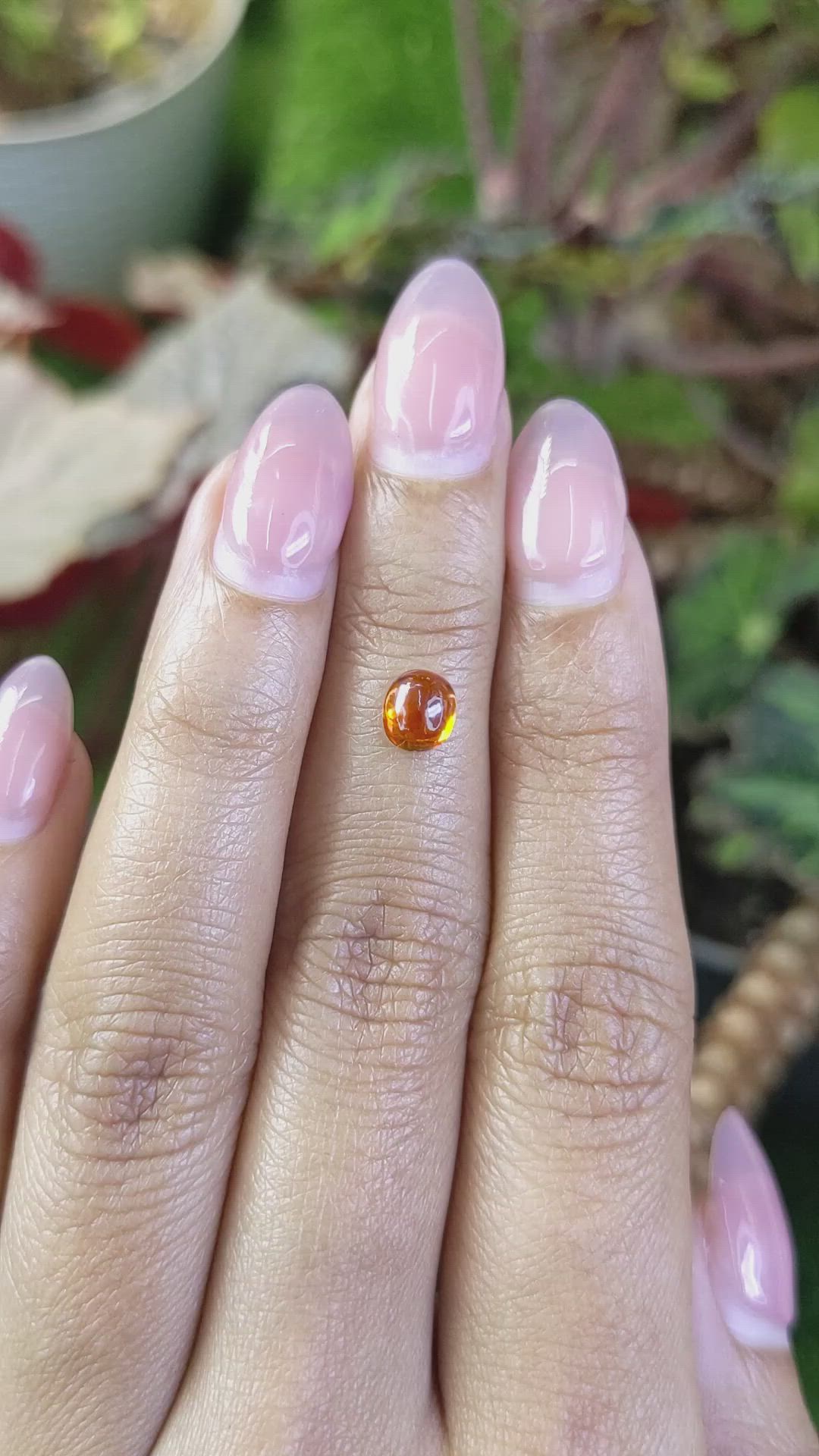 0.96 Ct. Orange Cabochon Hessonite Garnet from Madagascar Size Video