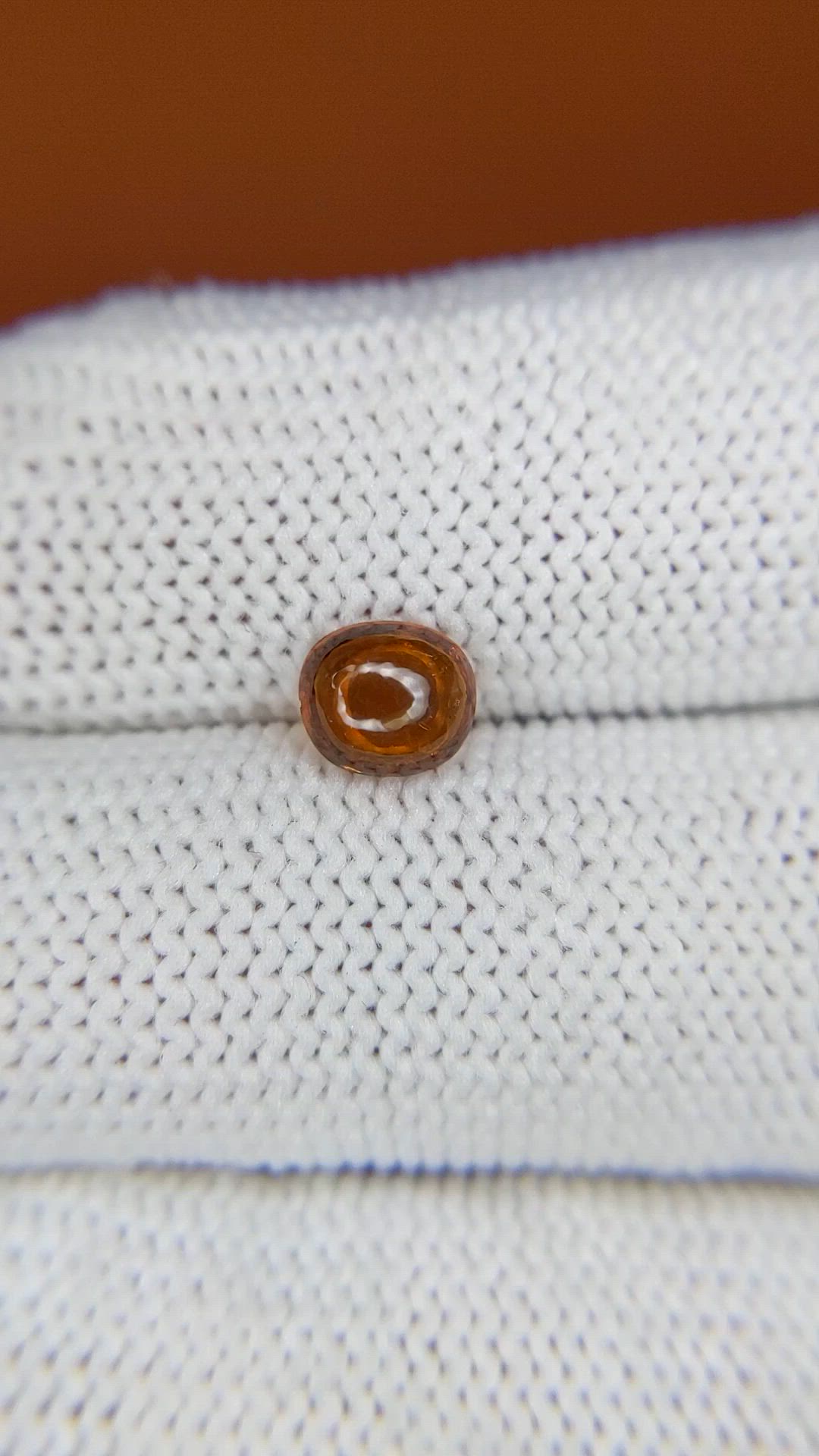 0.96 Ct. Orange Cabochon Hessonite Garnet from Madagascar Size Video