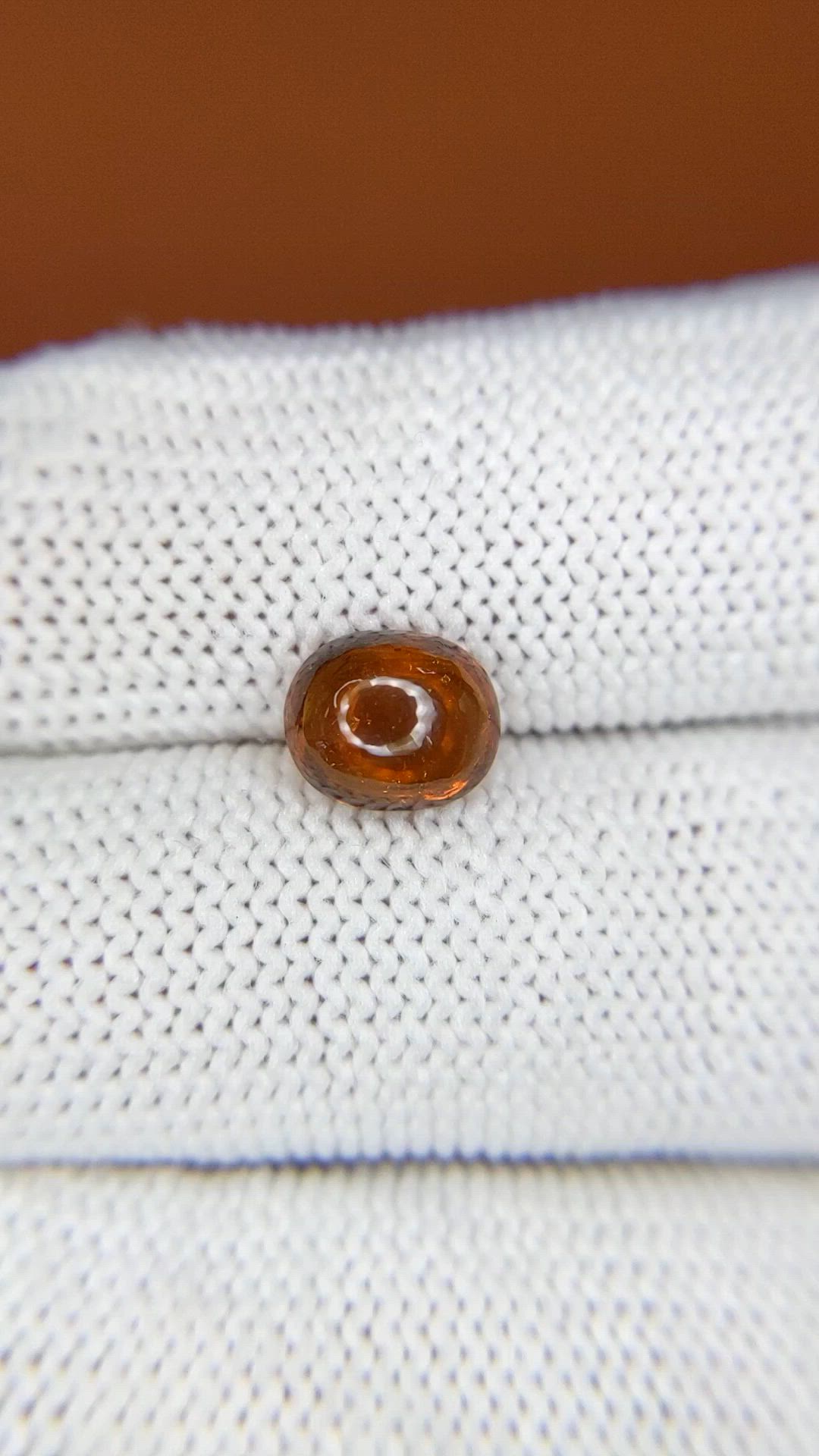 2.15 Ct. Orange Cabochon Hessonite Garnet from Madagascar Size Video
