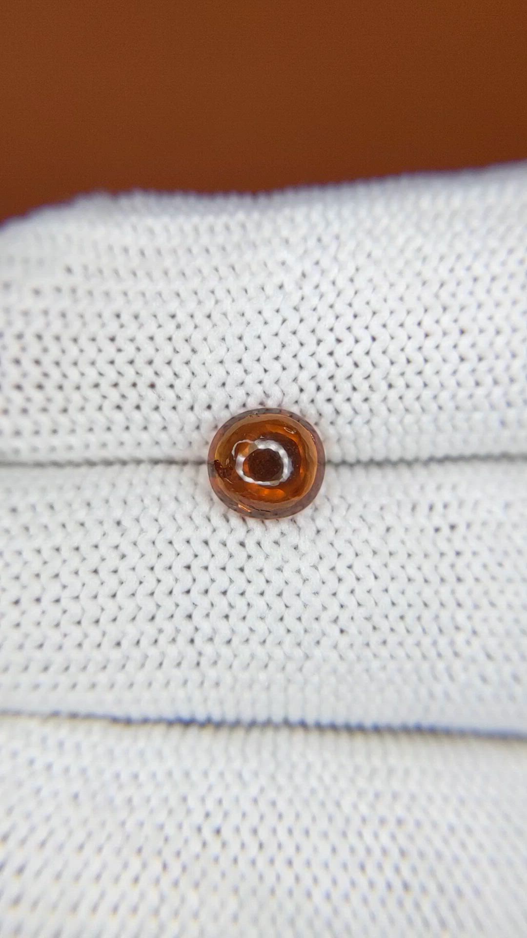 1.35 Ct. Orange Cabochon Hessonite Garnet from Madagascar Size Video