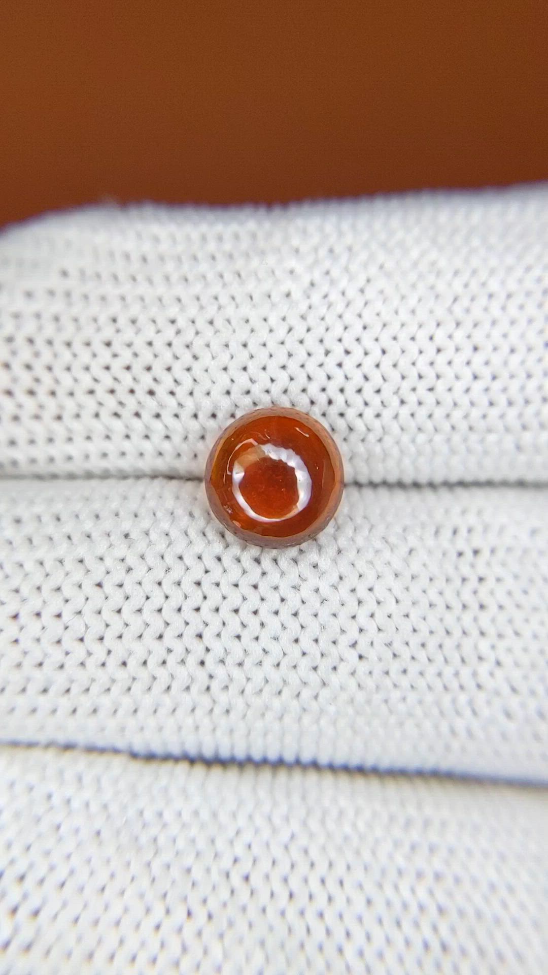 1.96 Ct. Orange Cabochon Hessonite Garnet from Madagascar Size Video