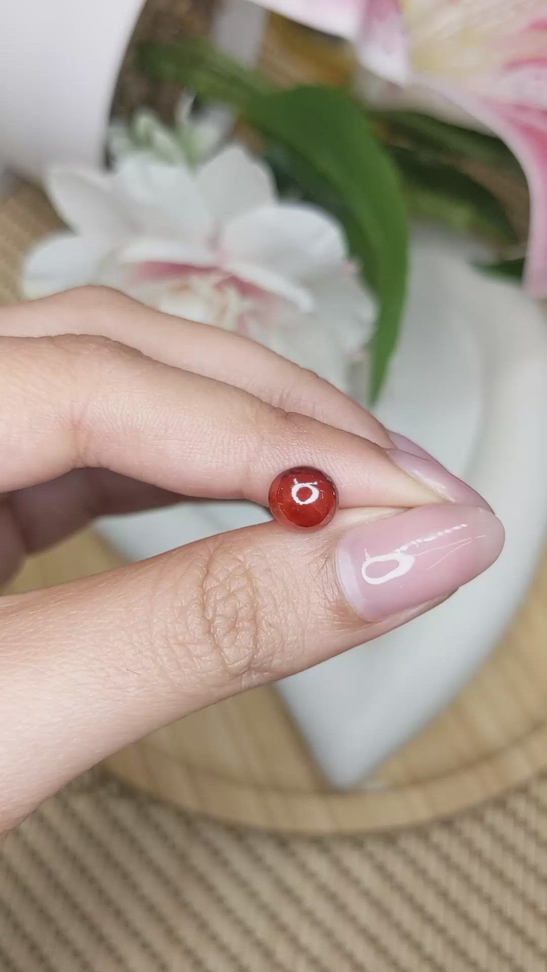 1.96 Ct. Orange Cabochon Hessonite Garnet from Madagascar Size Video