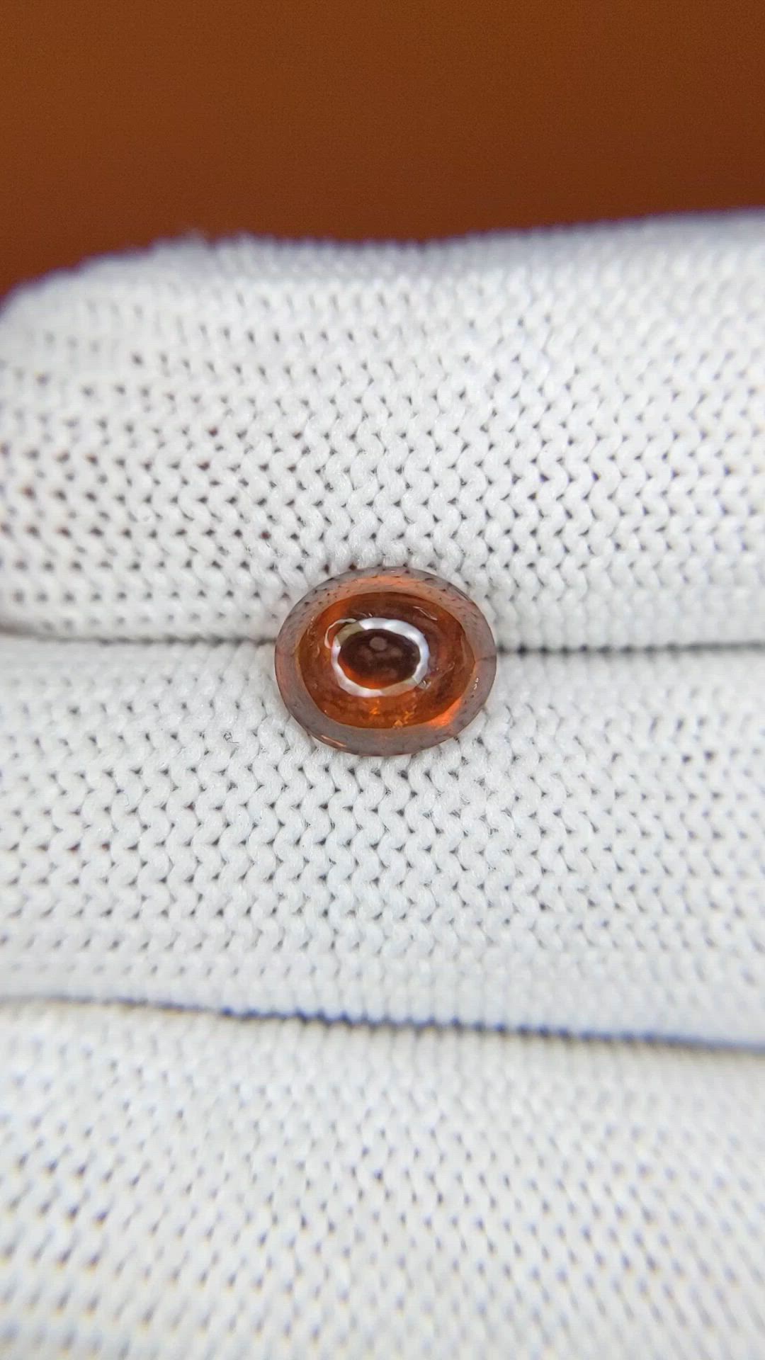 2.48 Ct. Orange Cabochon Hessonite Garnet from Madagascar Size Video