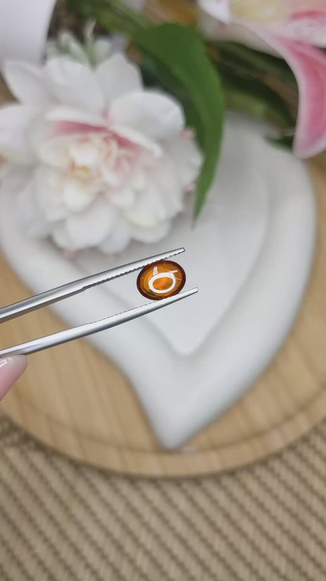 2.01 Ct. Orange Cabochon Hessonite Garnet from Madagascar Size Video