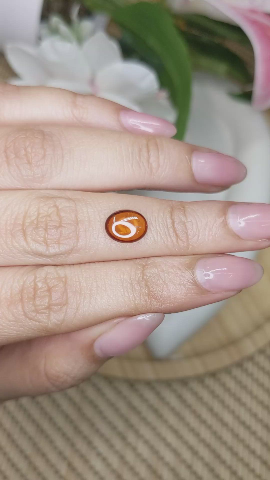 2.01 Ct. Orange Cabochon Hessonite Garnet from Madagascar Size Video