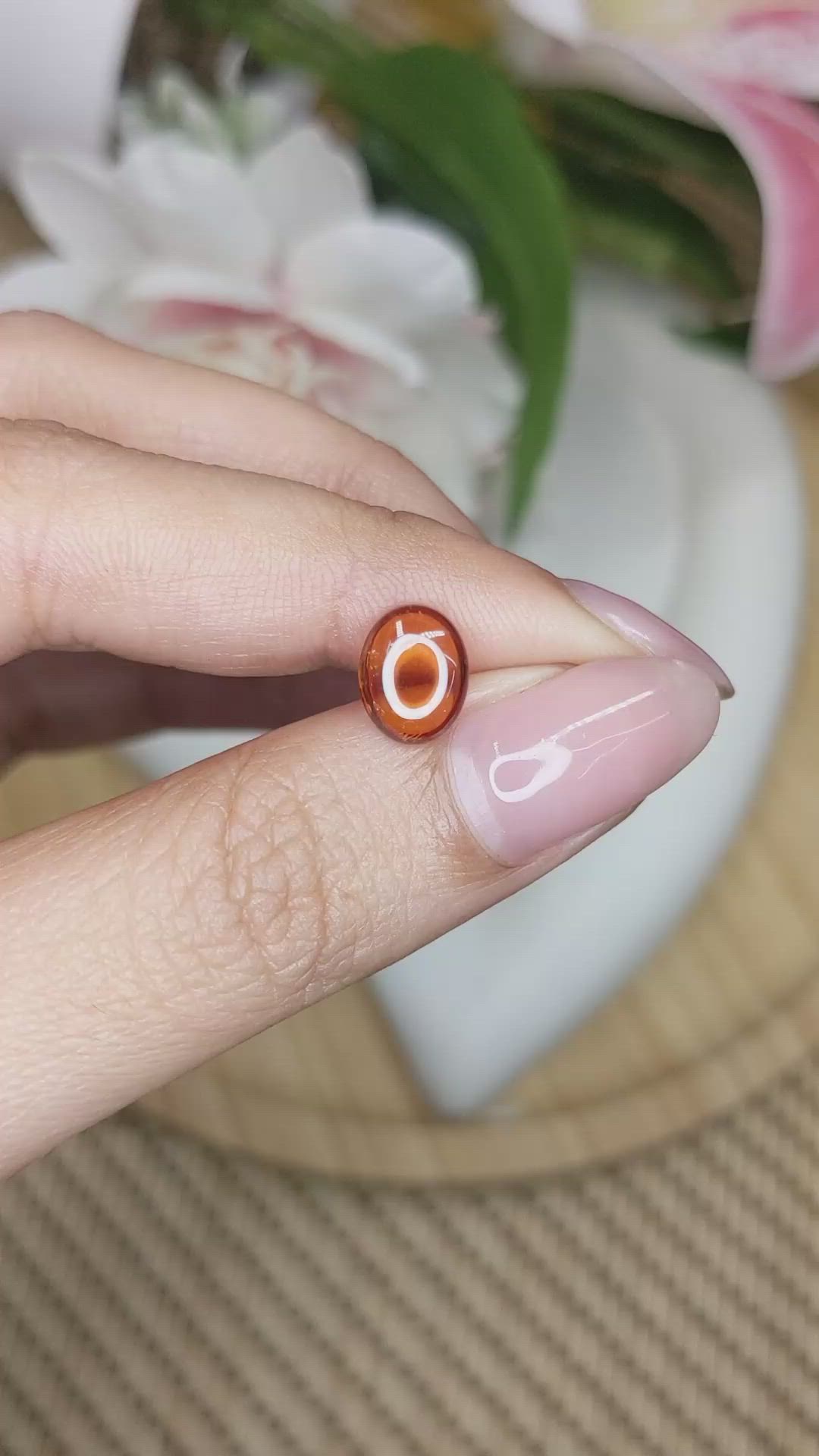 2.01 Ct. Orange Cabochon Hessonite Garnet from Madagascar Size Video